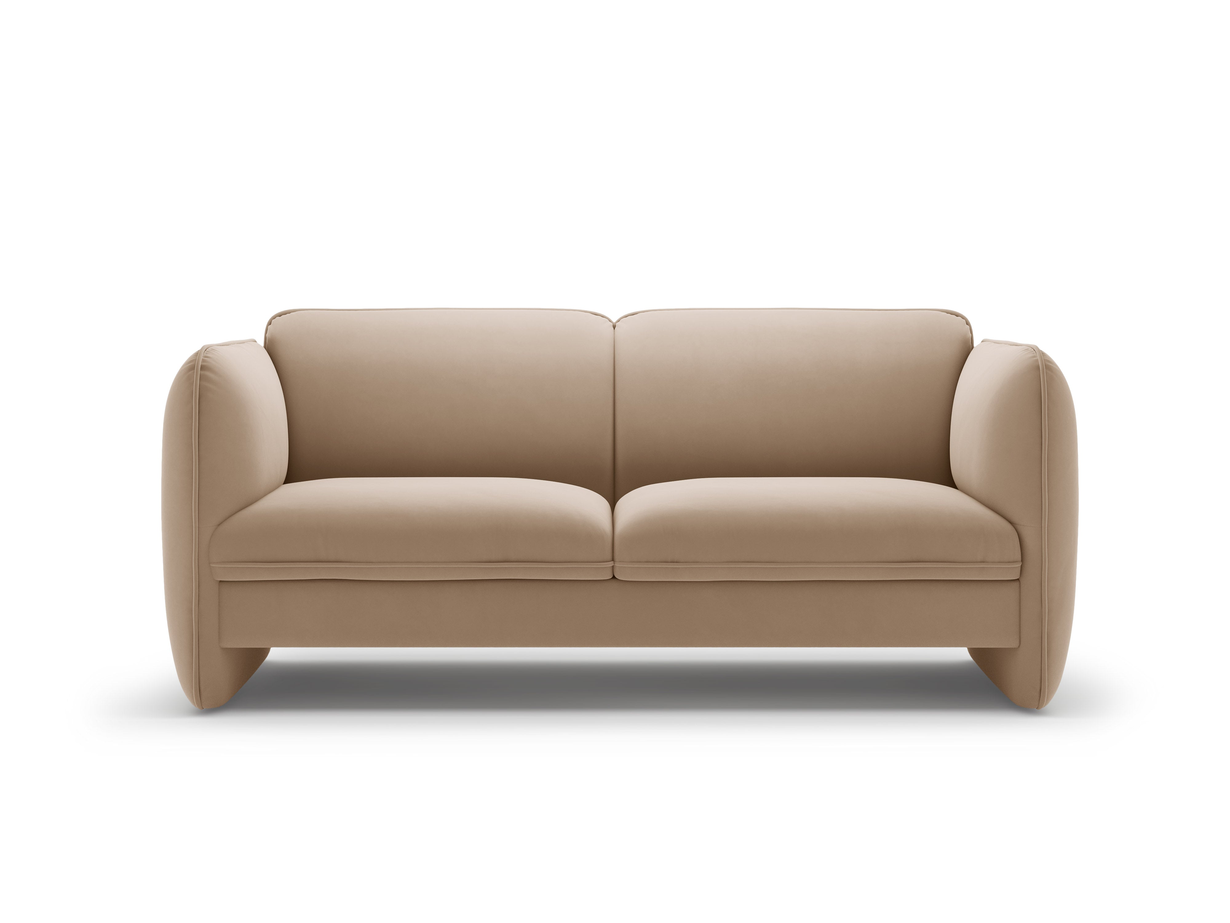 Beige Velvet 2-Seater Sofa GEORGIA