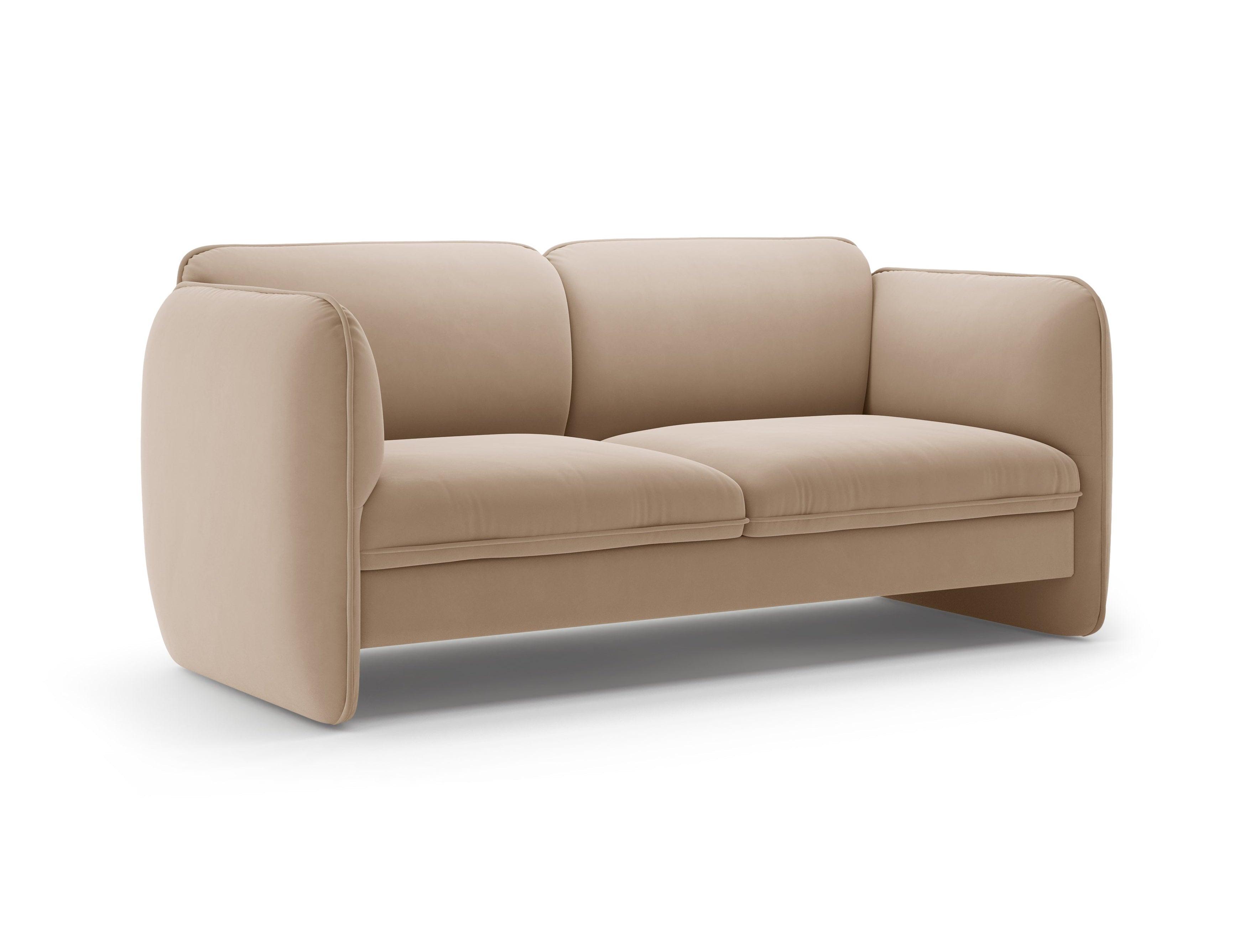 Beige Velvet 2-Seater Sofa GEORGIA