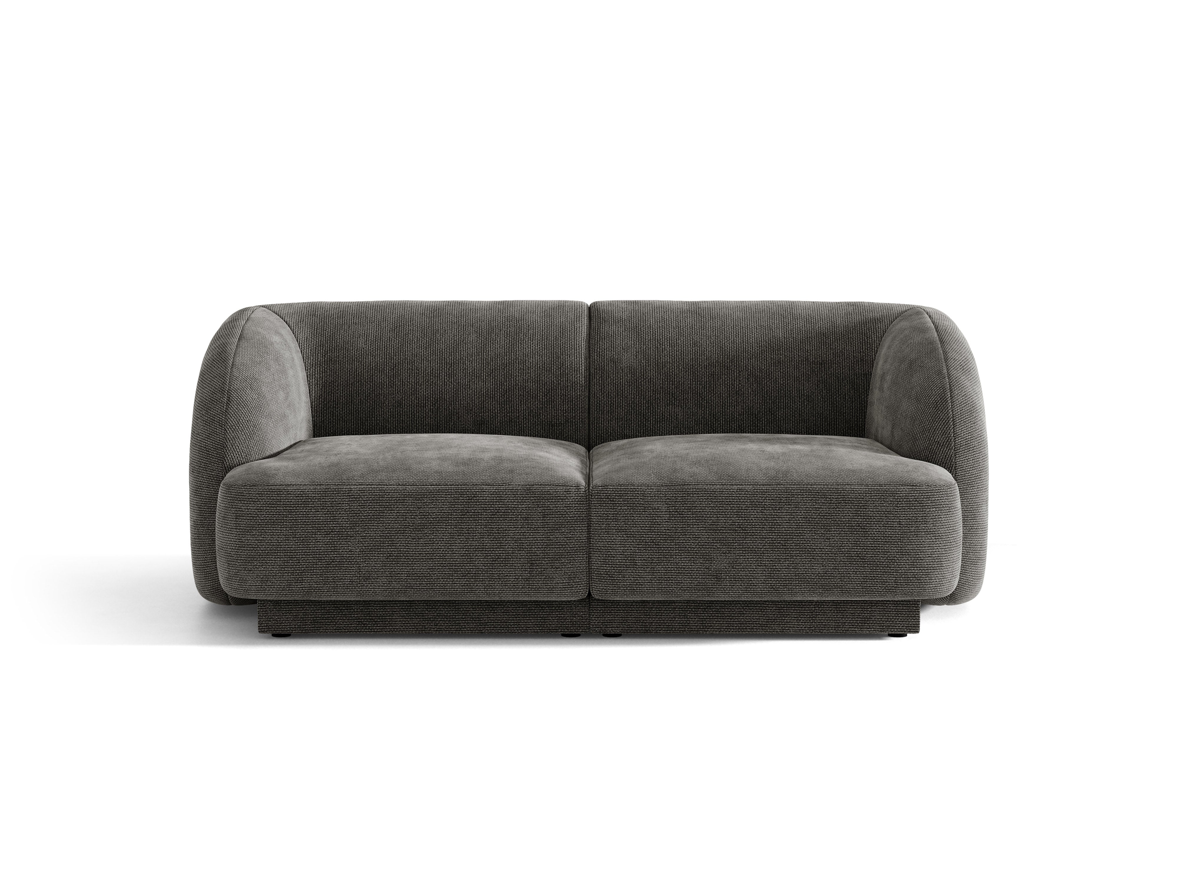2-seater Sofa MILEY gray chenille silky