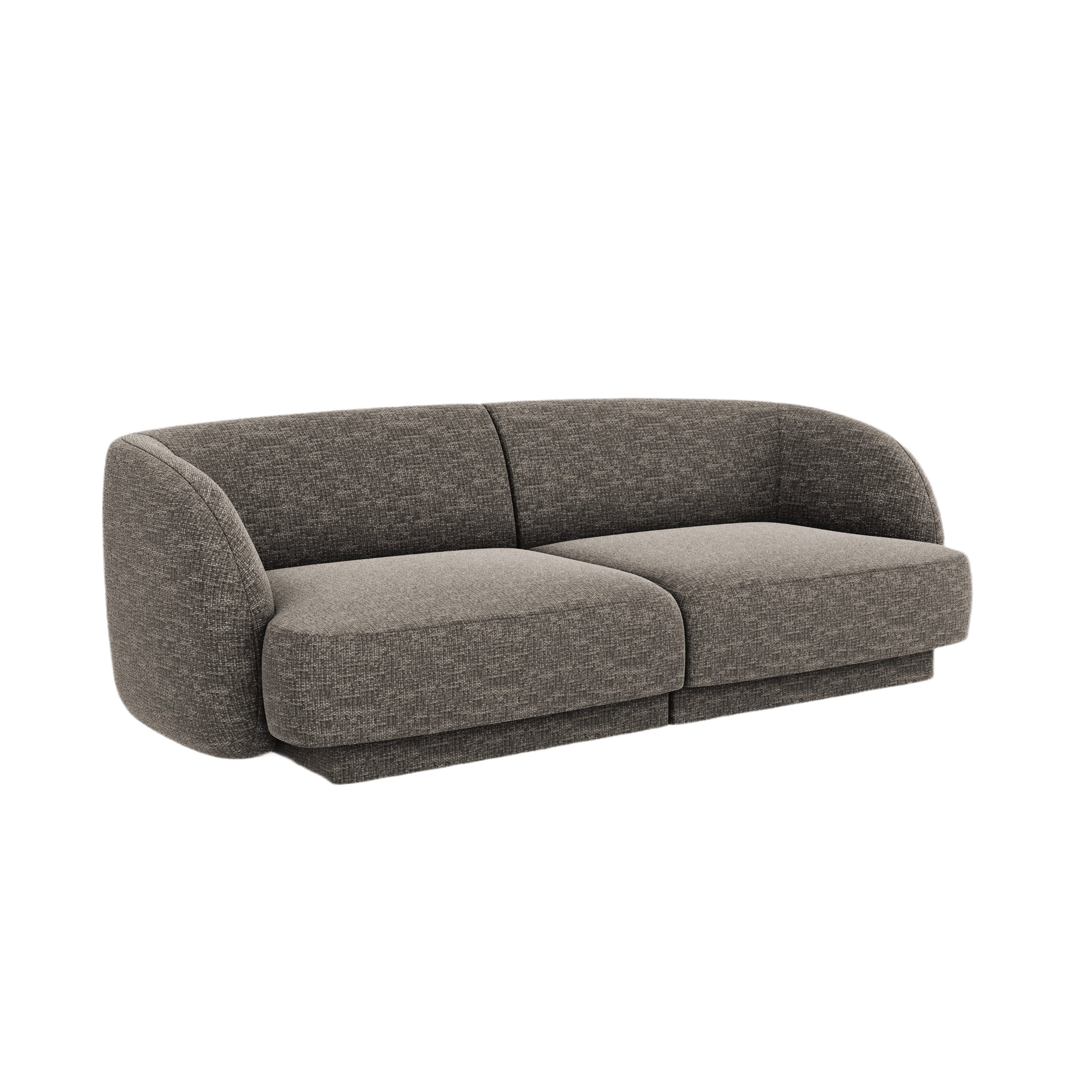 2-seater Sofa MILEY gray chenille silky