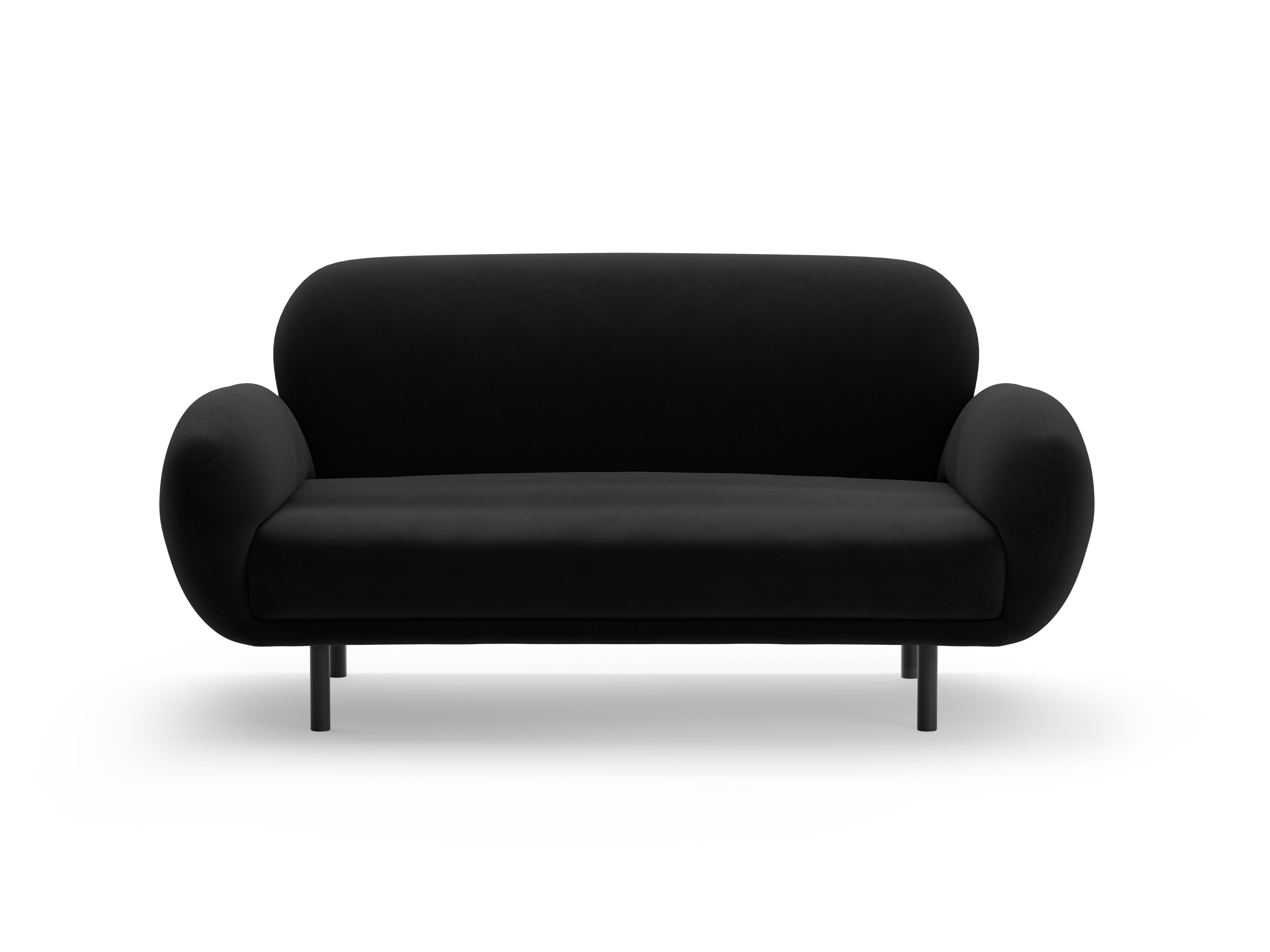 Sofa aus Samt 2-sitzig POPPY schwarz