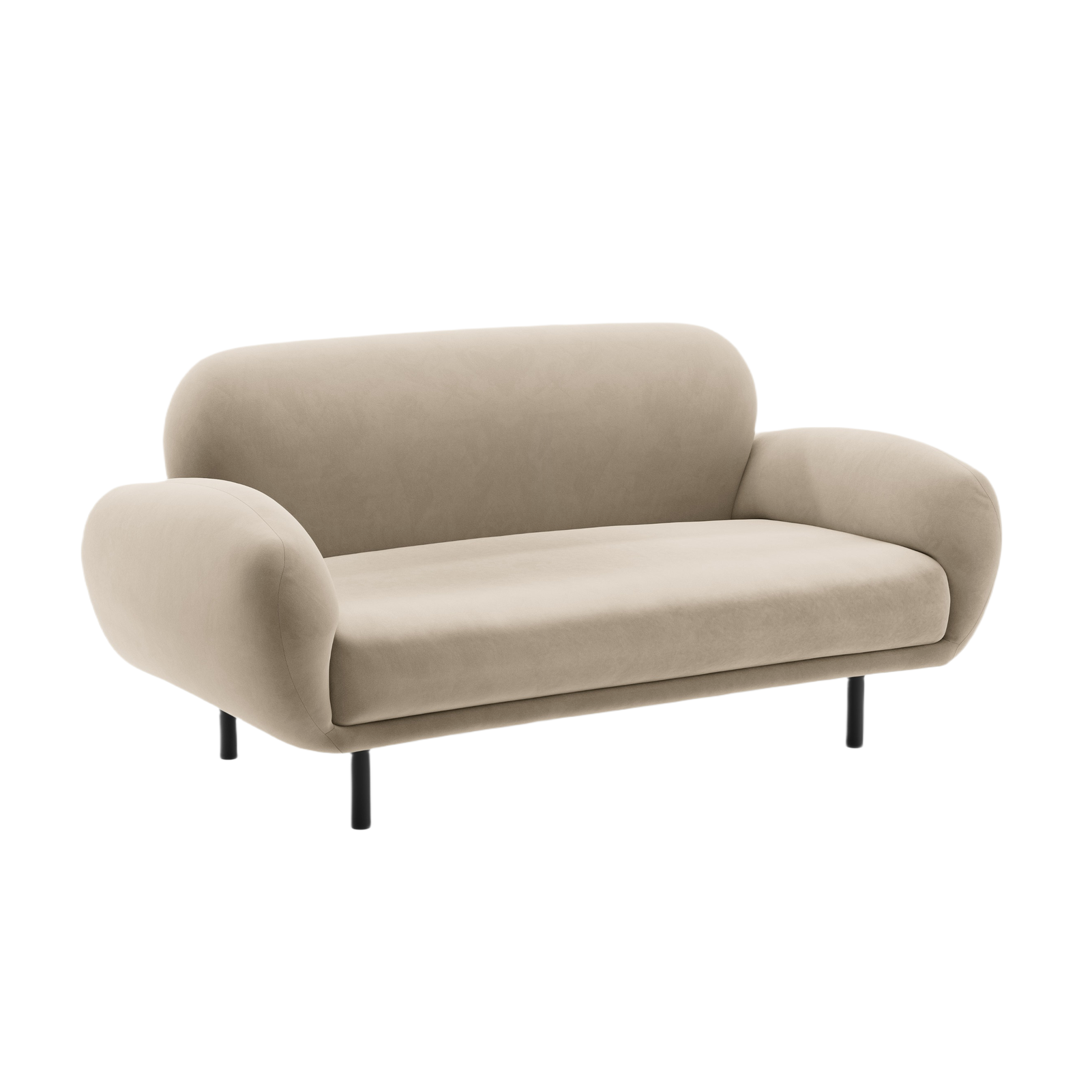 Sofa aus Samt 2-sitzig POPPY ecru