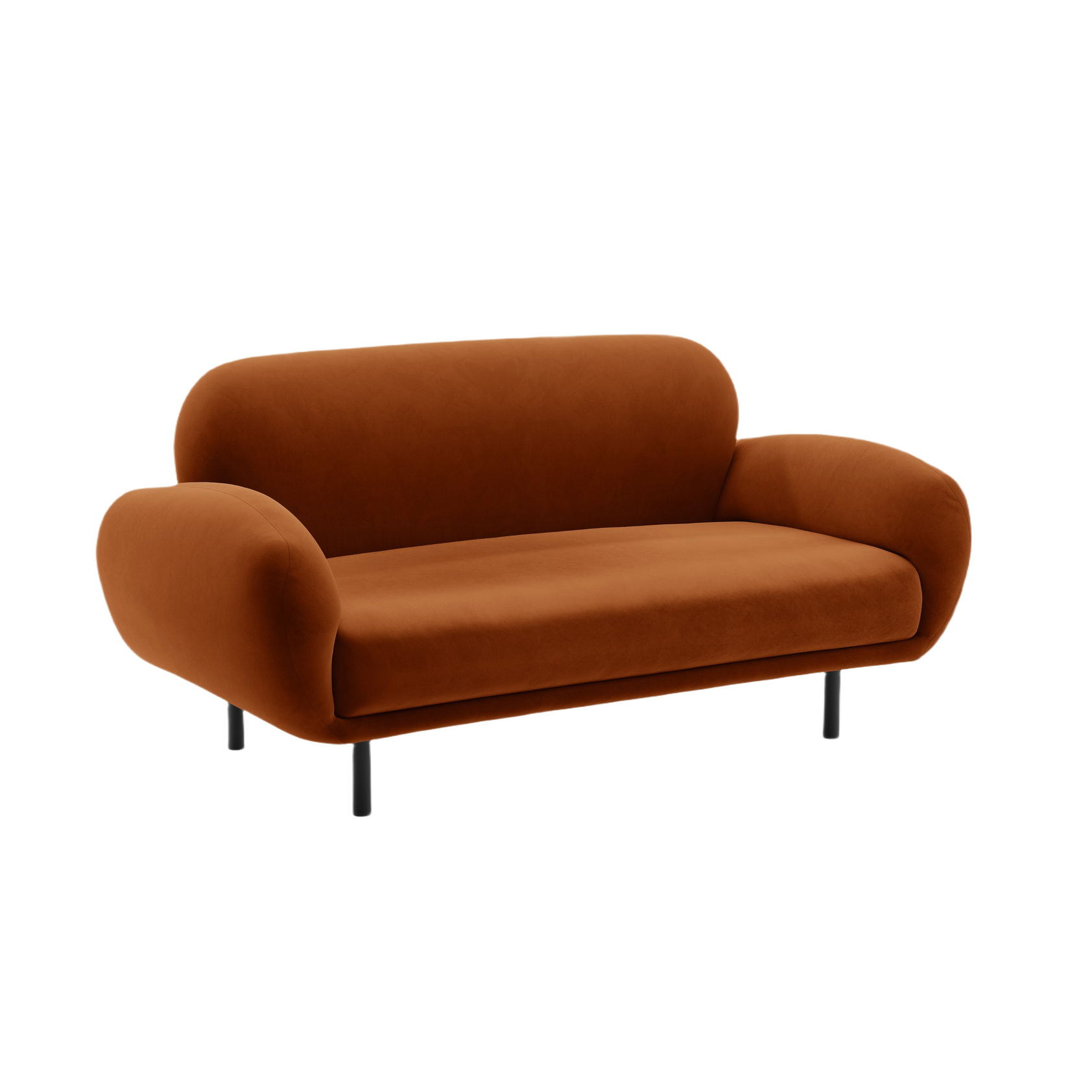 Sofa aus Samt 2-sitzig POPPY terrakotta