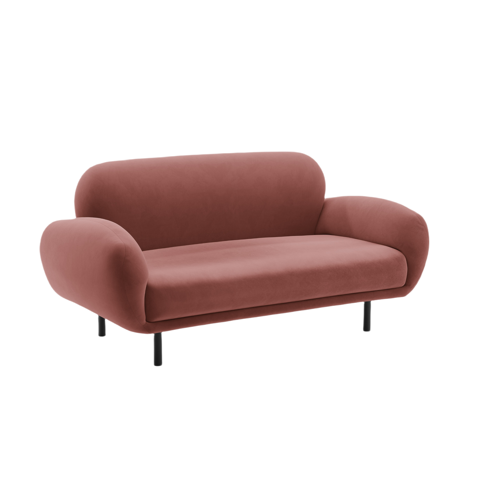 Sofa aus Samt 2-sitzig POPPY schmutziges Rosa