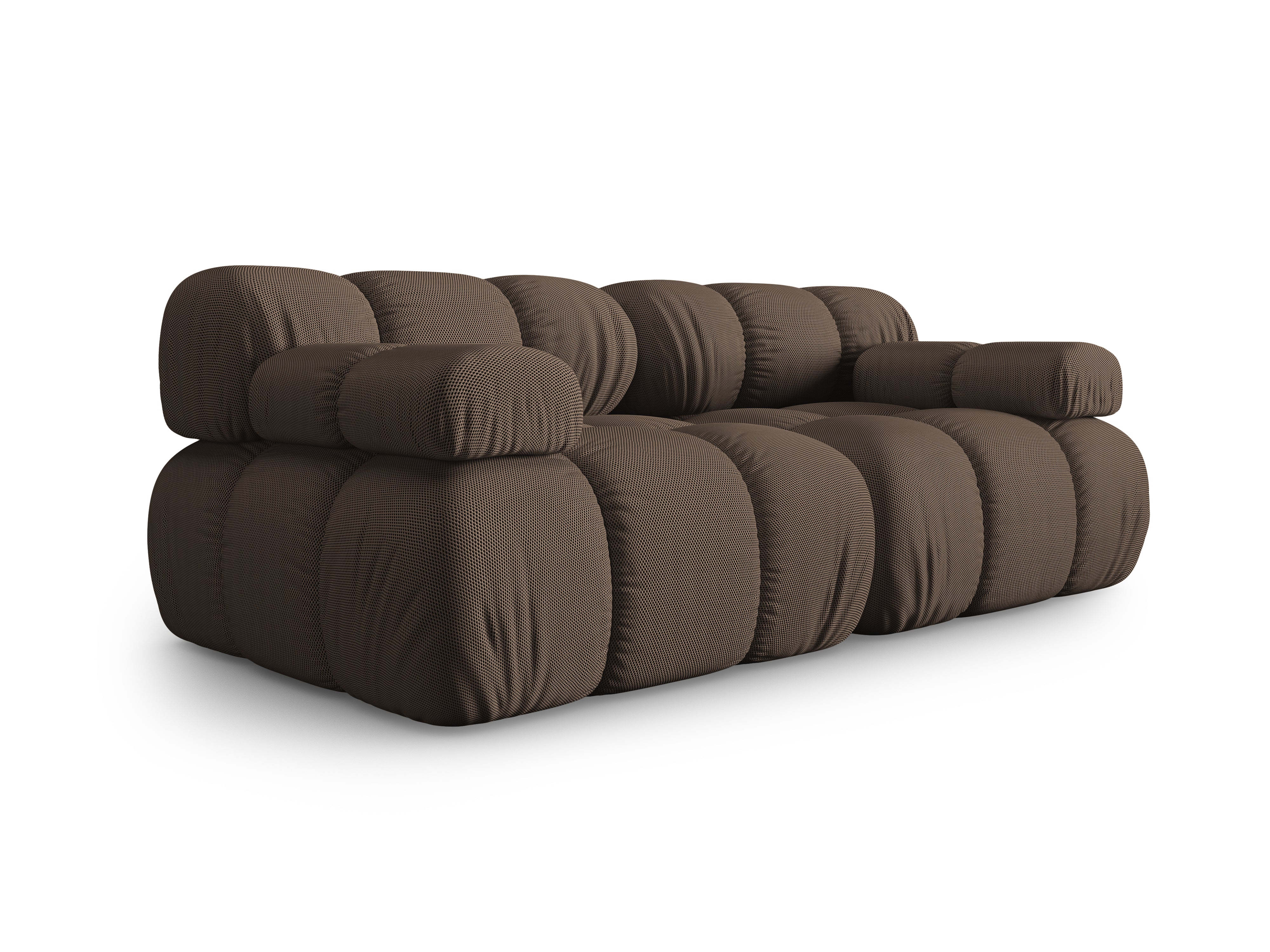 BELLIS 2-Seater Modular Sofa in Brown 3D Fabric