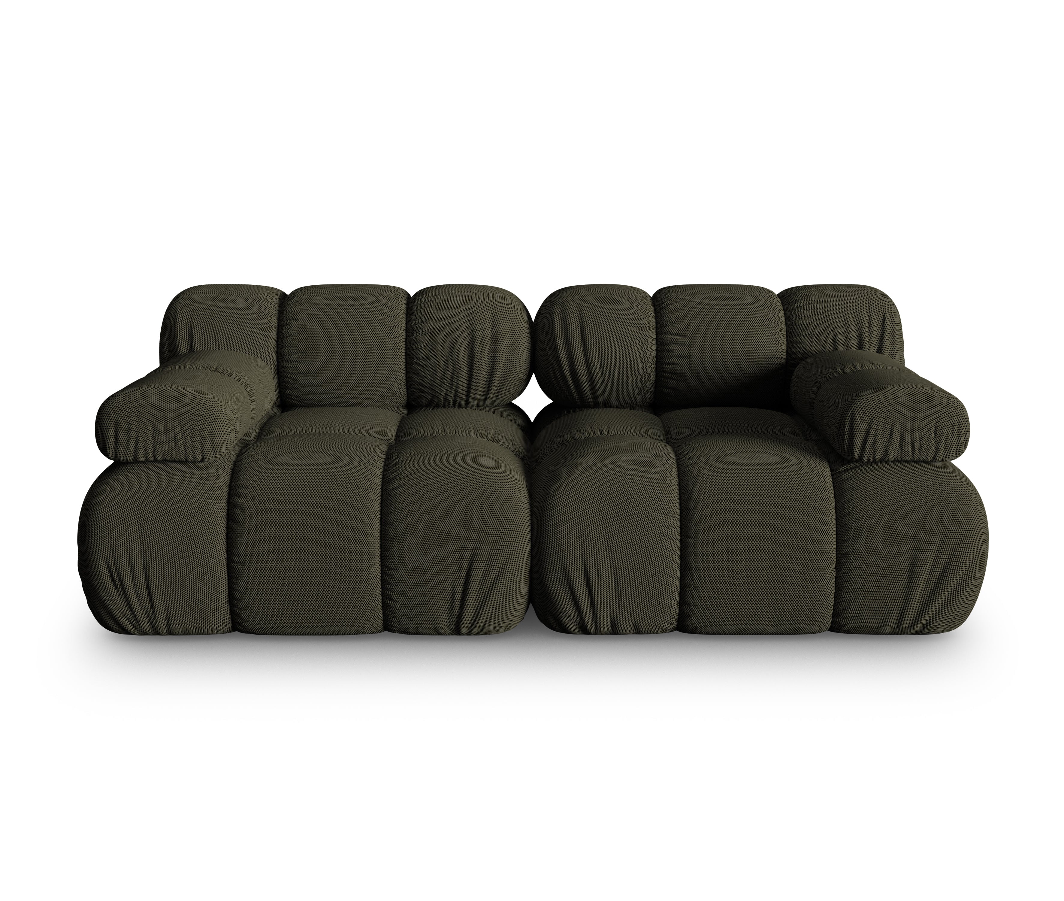 2-Seater Modular Sofa BELLIS in Dark Green 3D Fabric