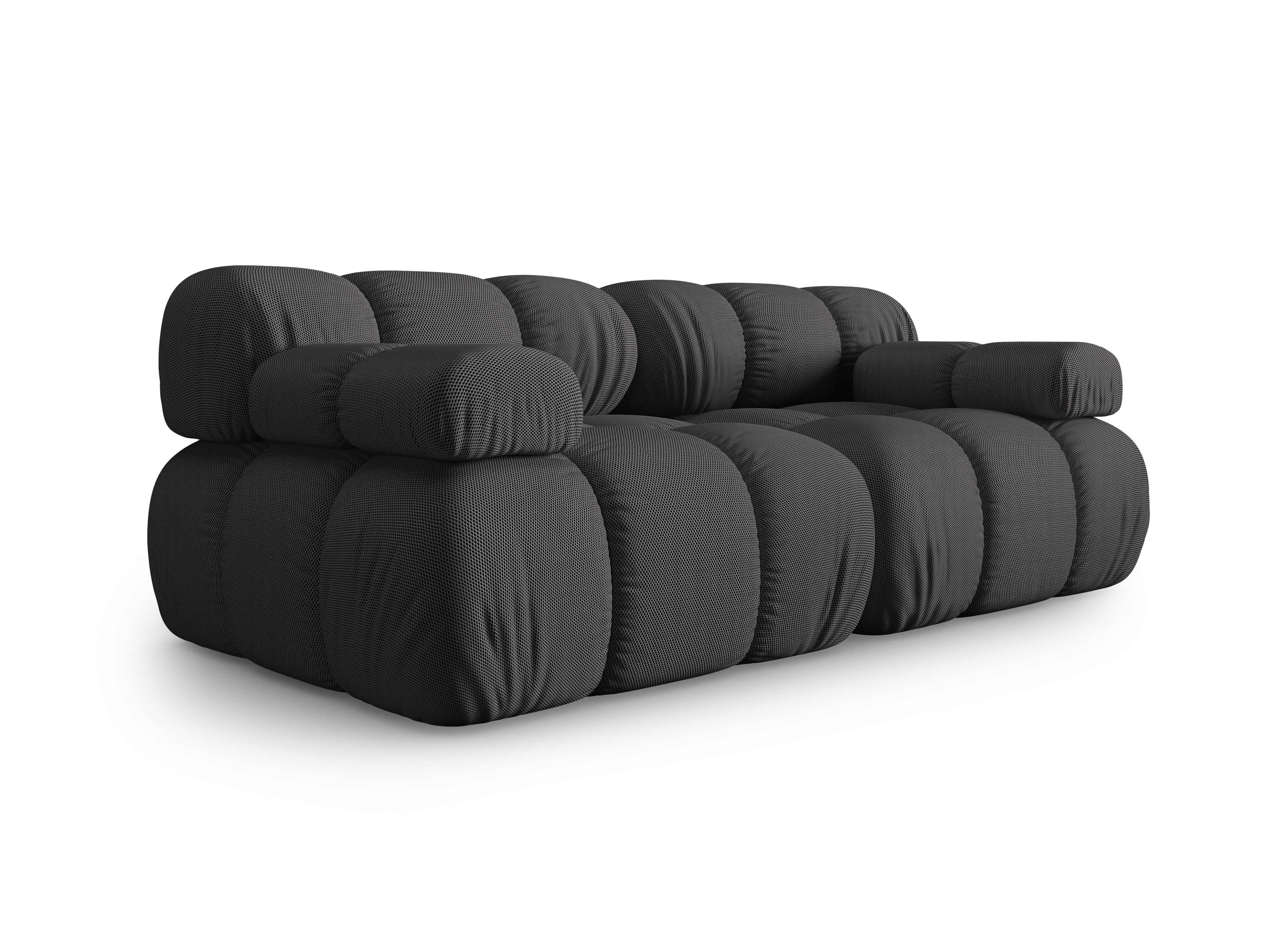 2-Seater Modular Sofa BELLIS in Dark Gray 3D Fabric