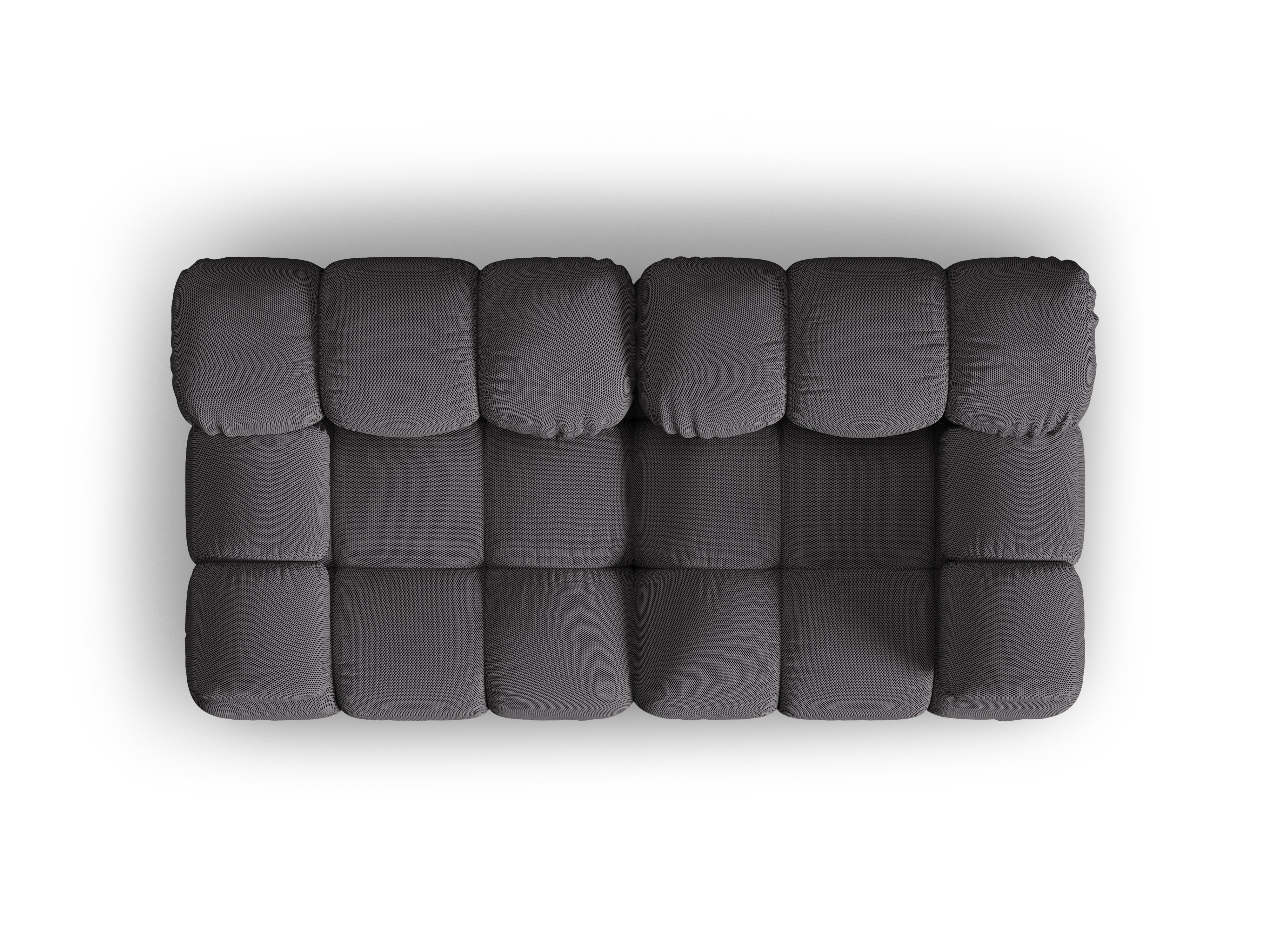 2-Seater Modular Sofa BELLIS in Dark Gray 3D Fabric