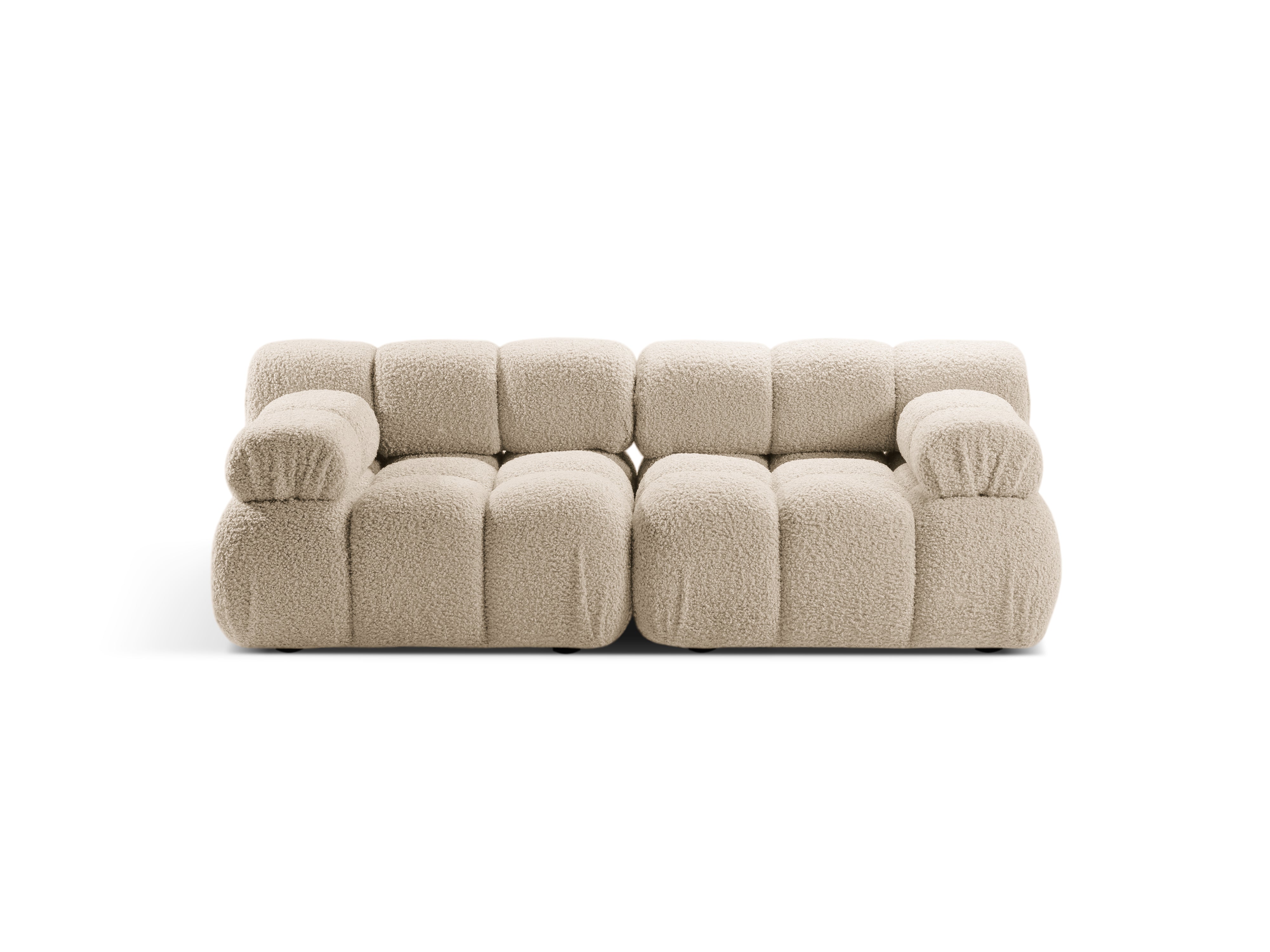 BELLIS Beige Boucle 2-Seater Modular Sofa