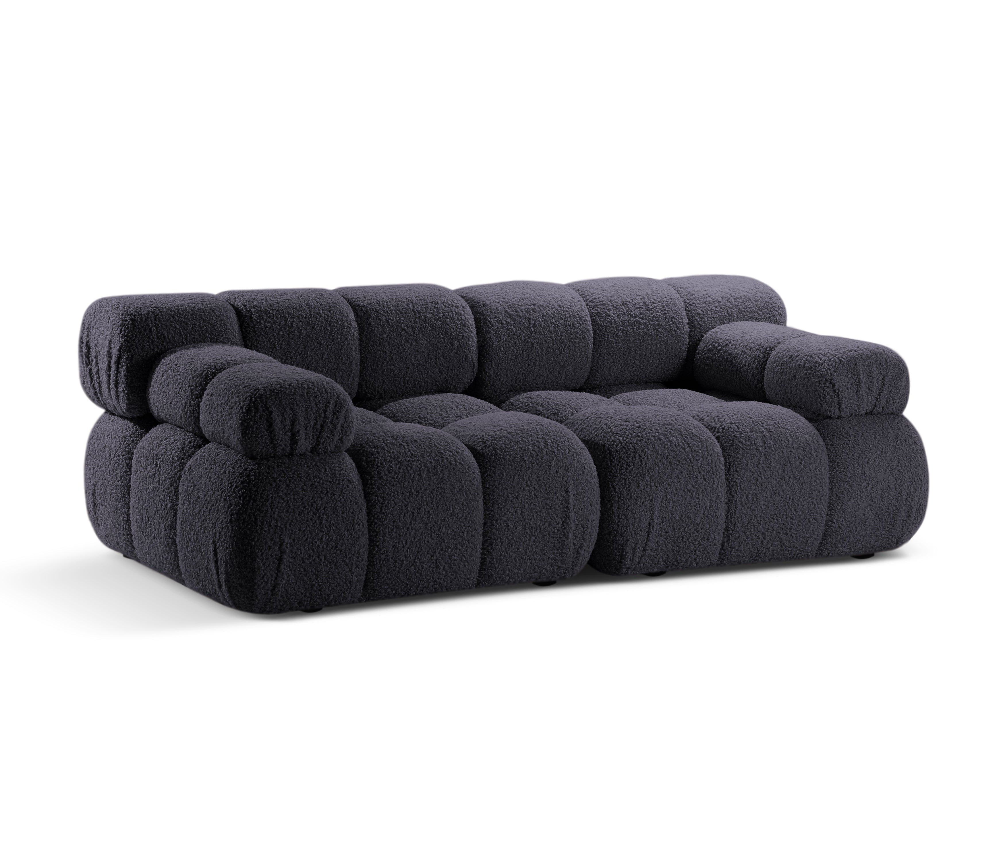 2-Seater Modular Sofa BELLIS in Graphite Boucle