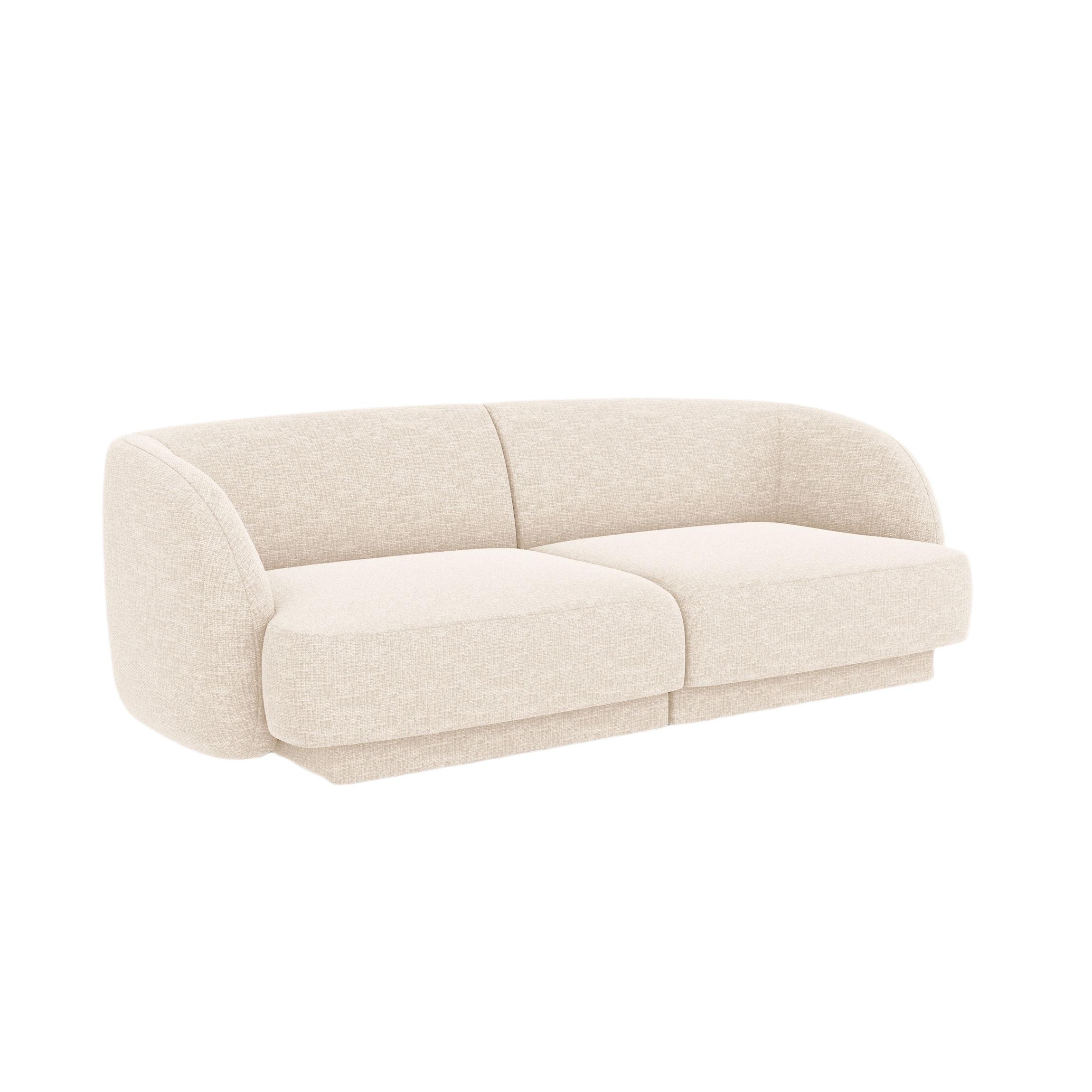 Sofa 2-Sitzer MILEY Elfenbein Chenille