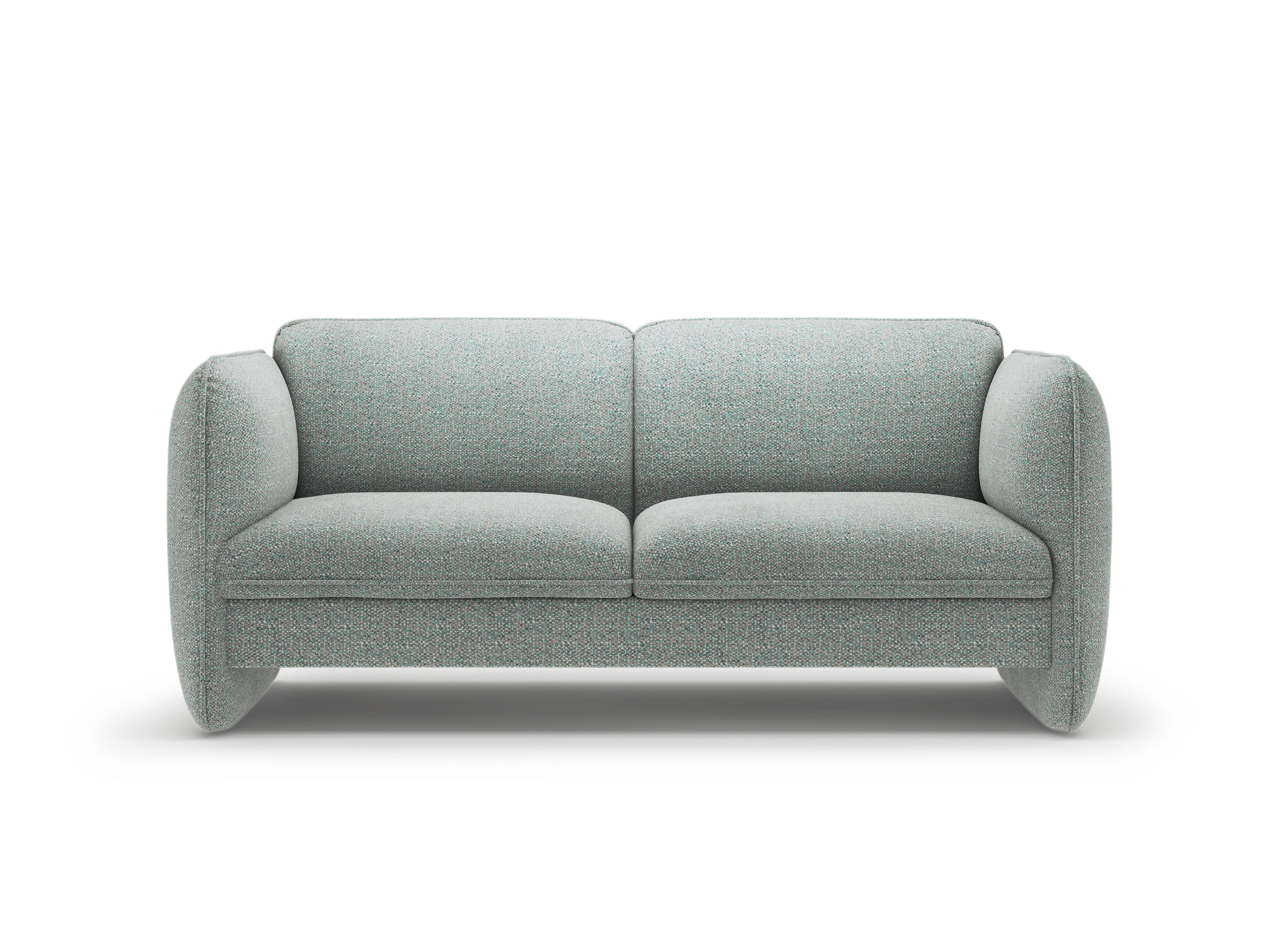 2-Seater Sofa GEORGIA in muted blue chenille