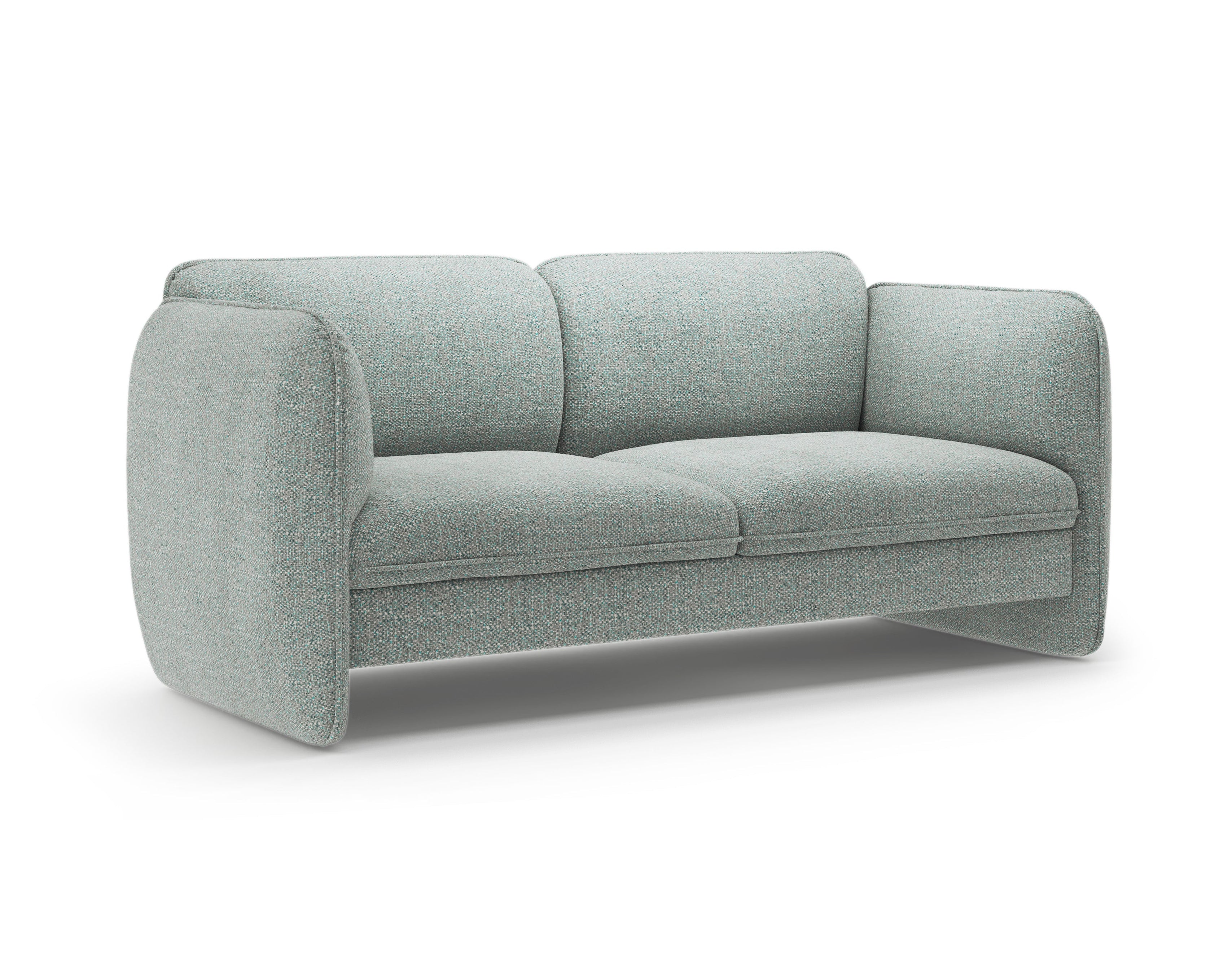 2-Seater Sofa GEORGIA in muted blue chenille
