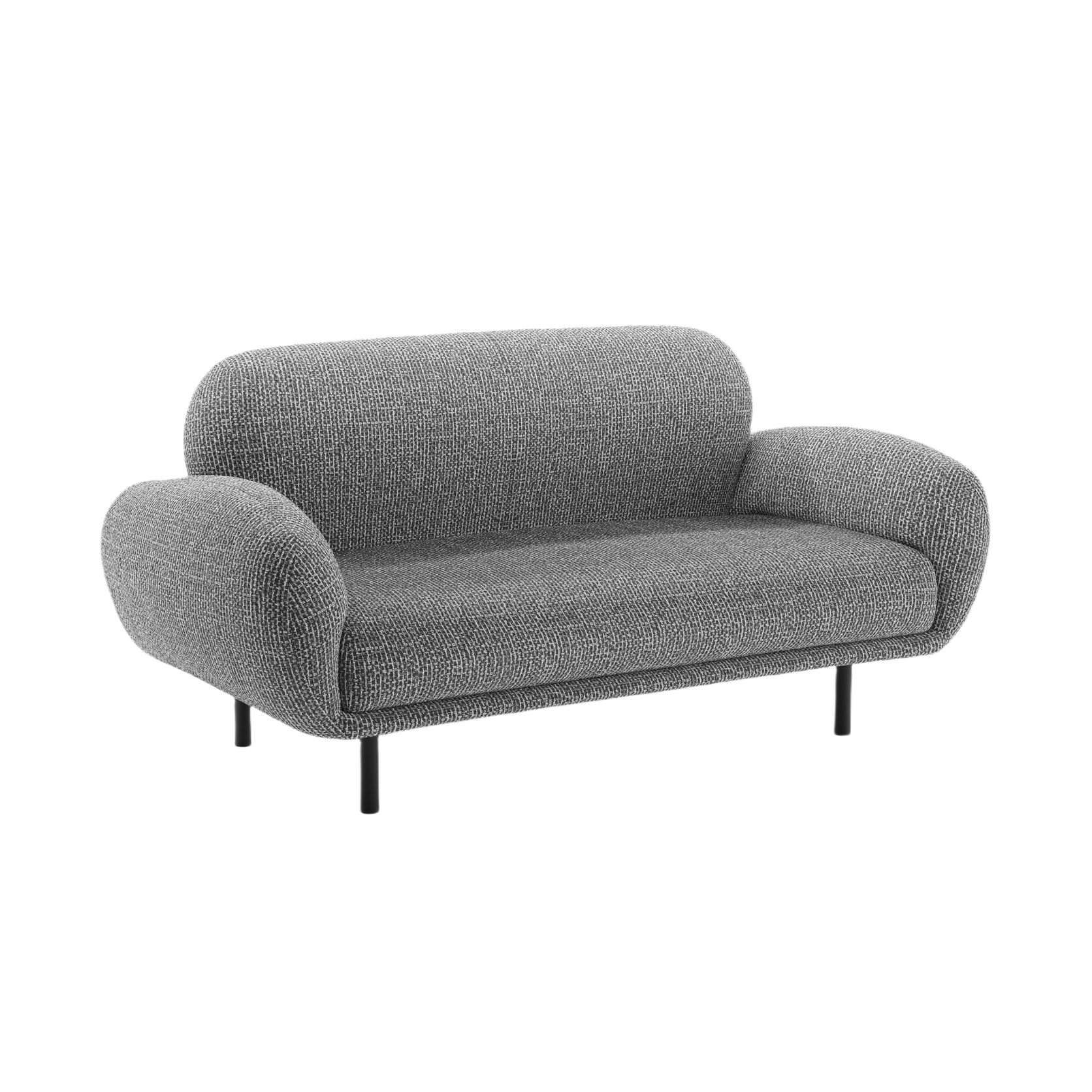 2-seater Sofa POPPY dark gray chenille