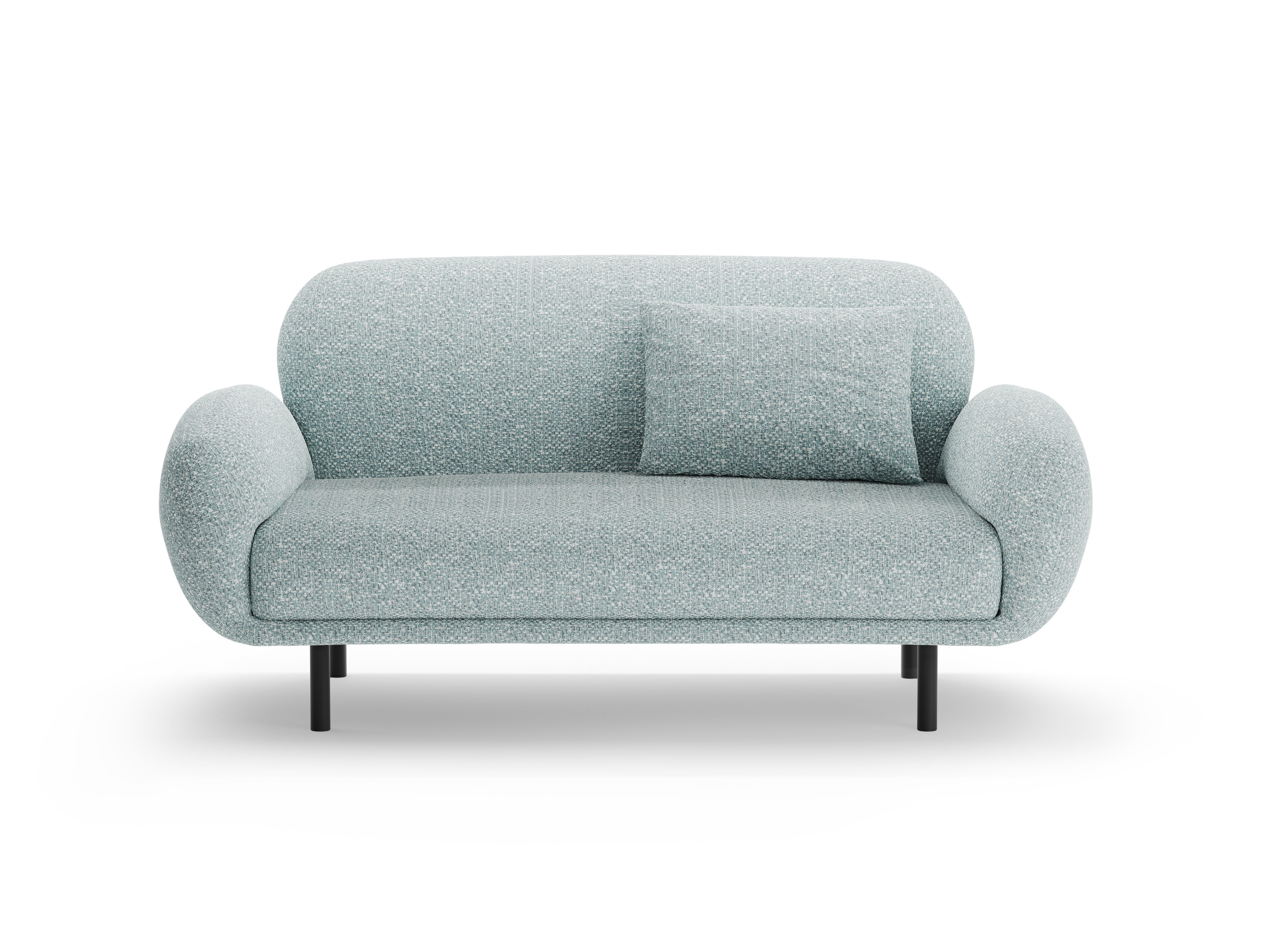 2-seater POPPY sofa in muted blue chenille
