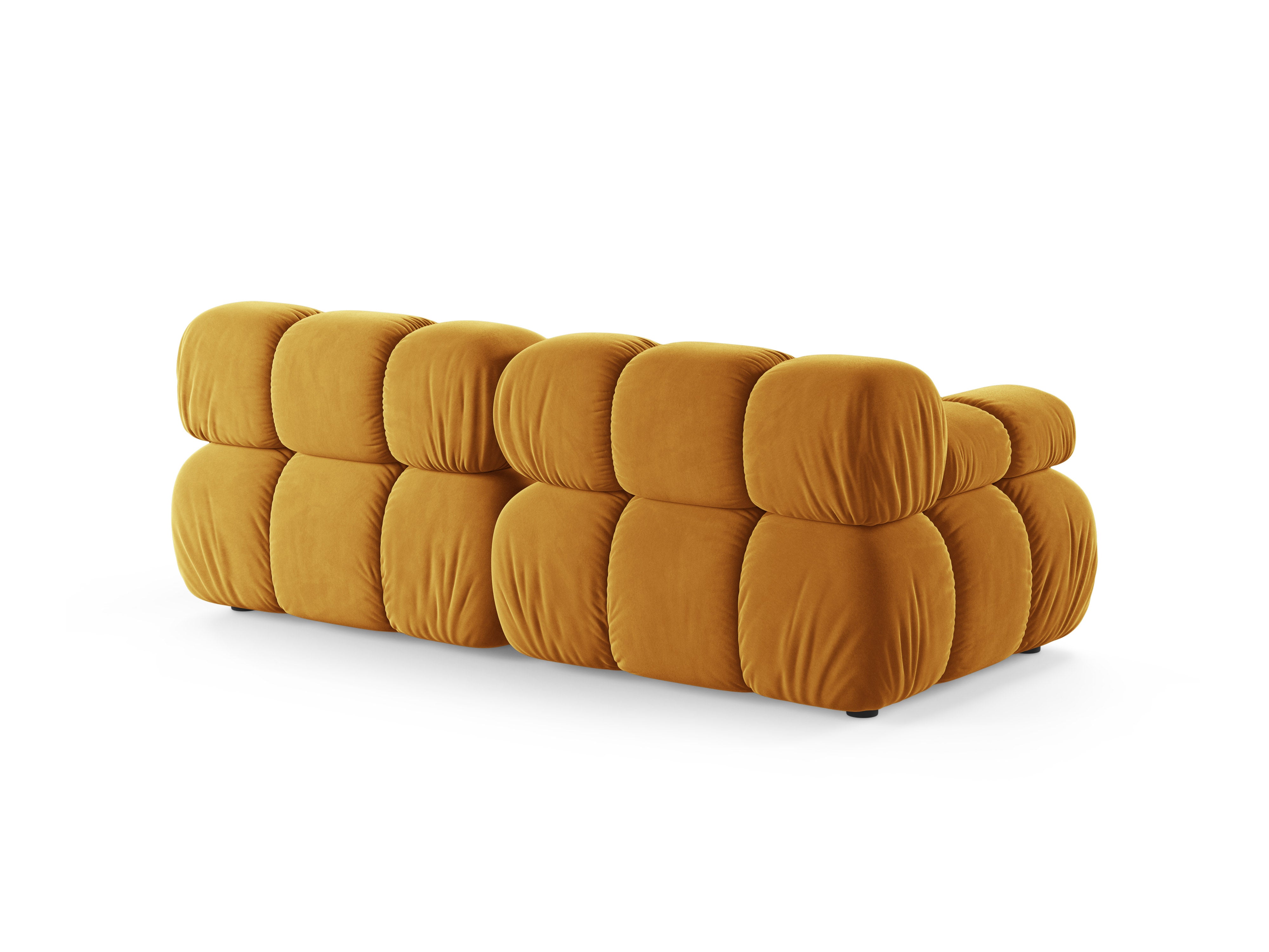 BELLIS Mustard Velvet 2-Seater Modular Sofa