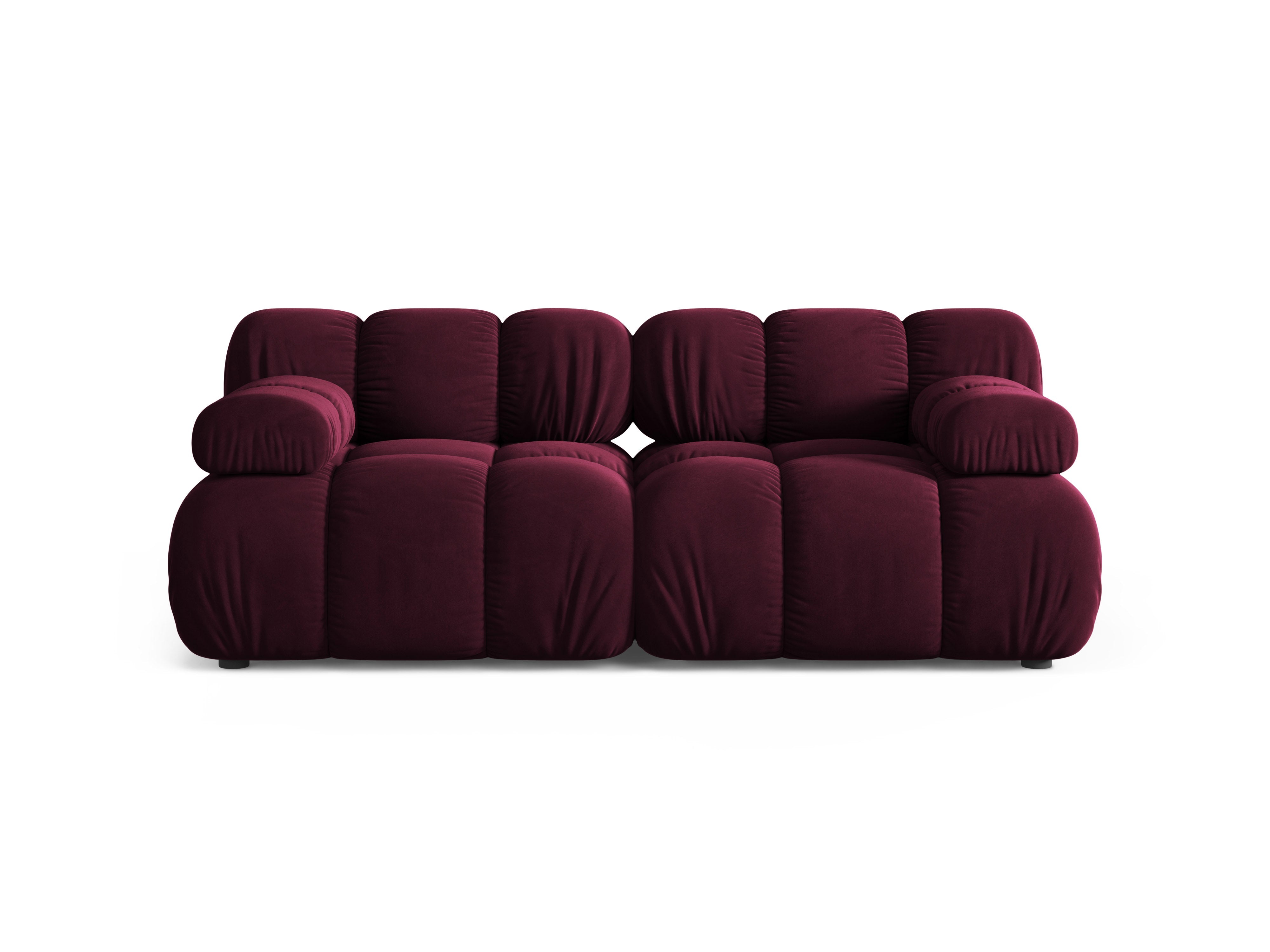 BELLIS Burgundy Velvet 2-Seater Modular Sofa