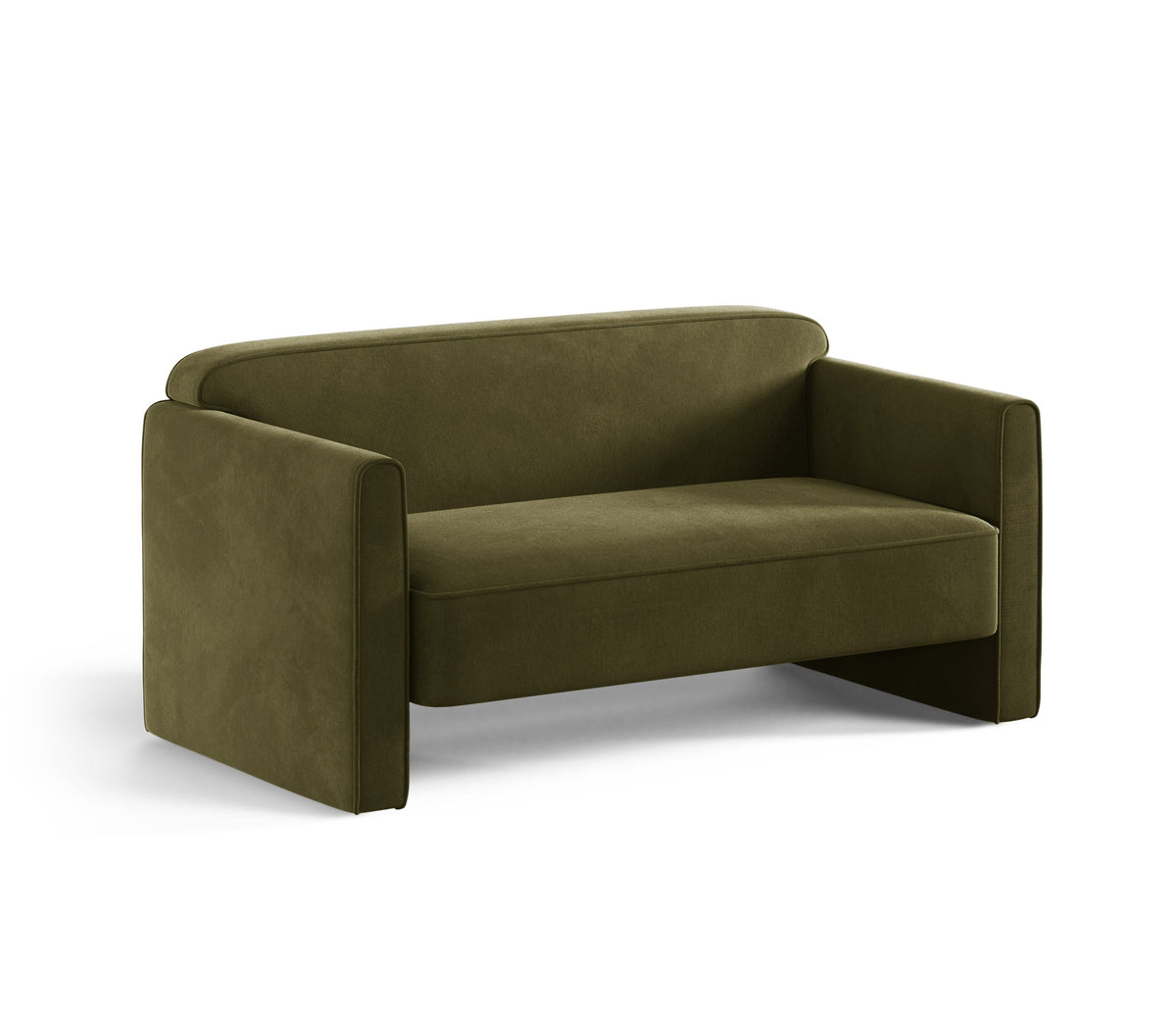 ABBY Velvet 2-Seater Sofa in Green