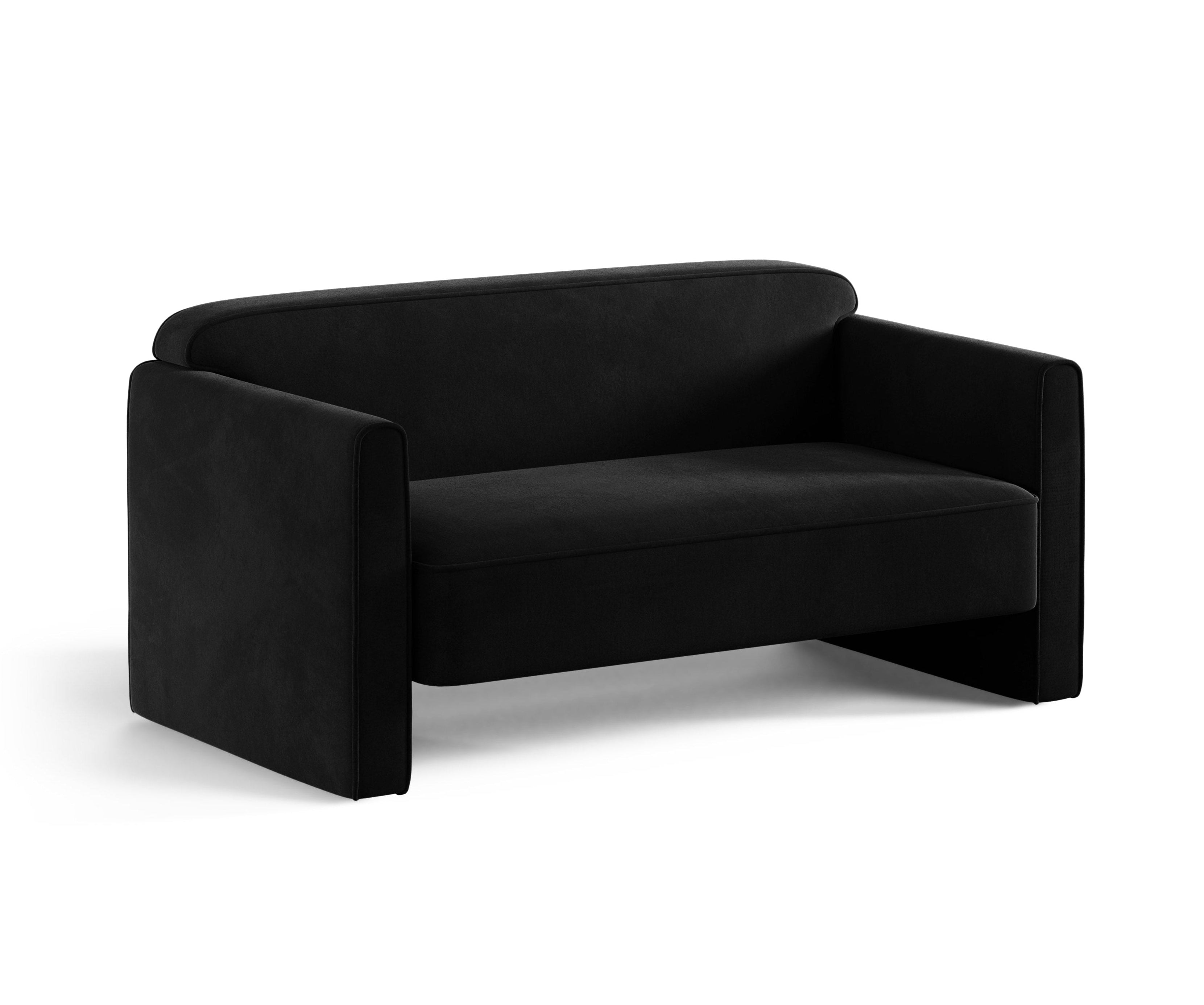 Abby Black Velvet 2-Seater Sofa