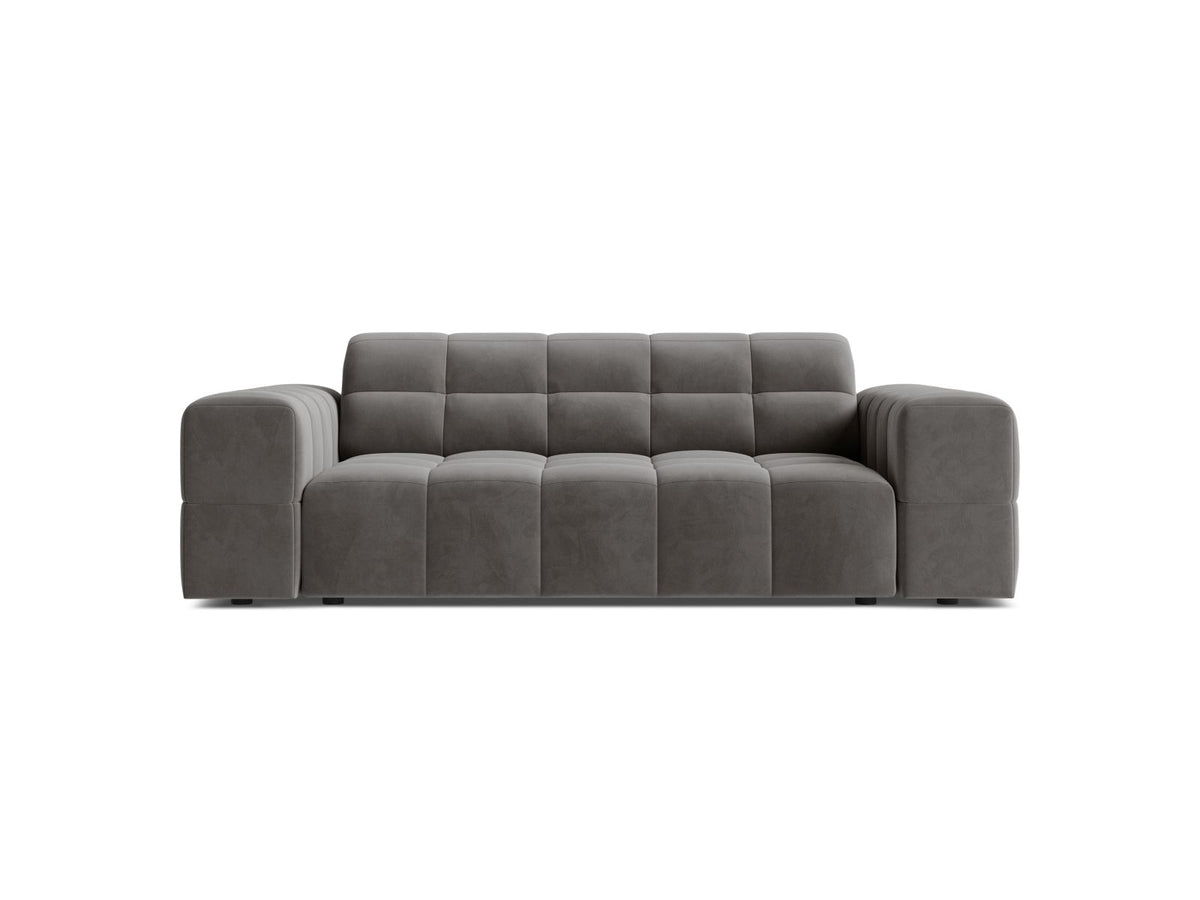 Sofa aksamitna 2-osobowa JENNIFER jasnoszary Bluvel – Micadoni