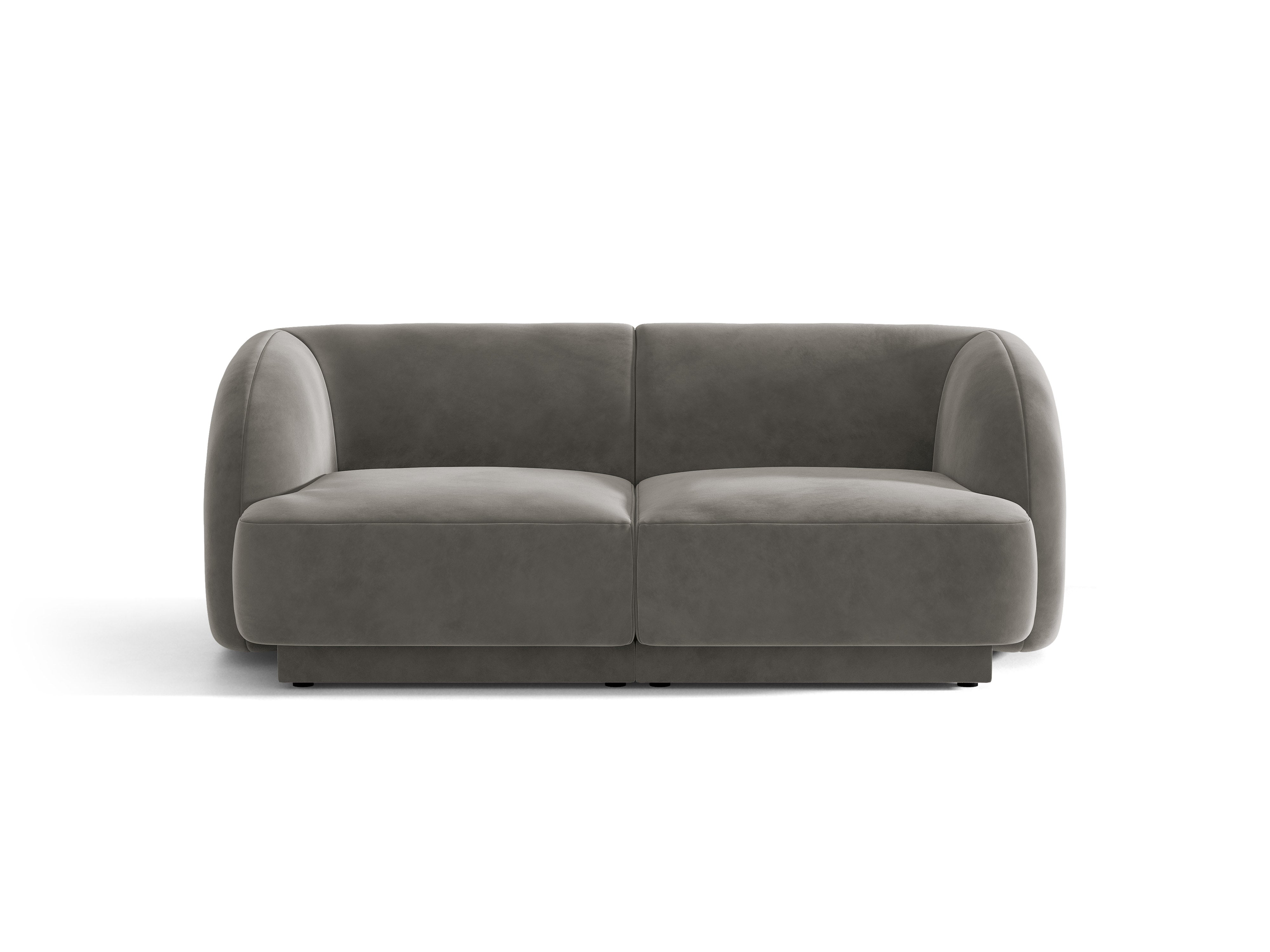 Miley Light Gray Velvet 2-Seater Sofa