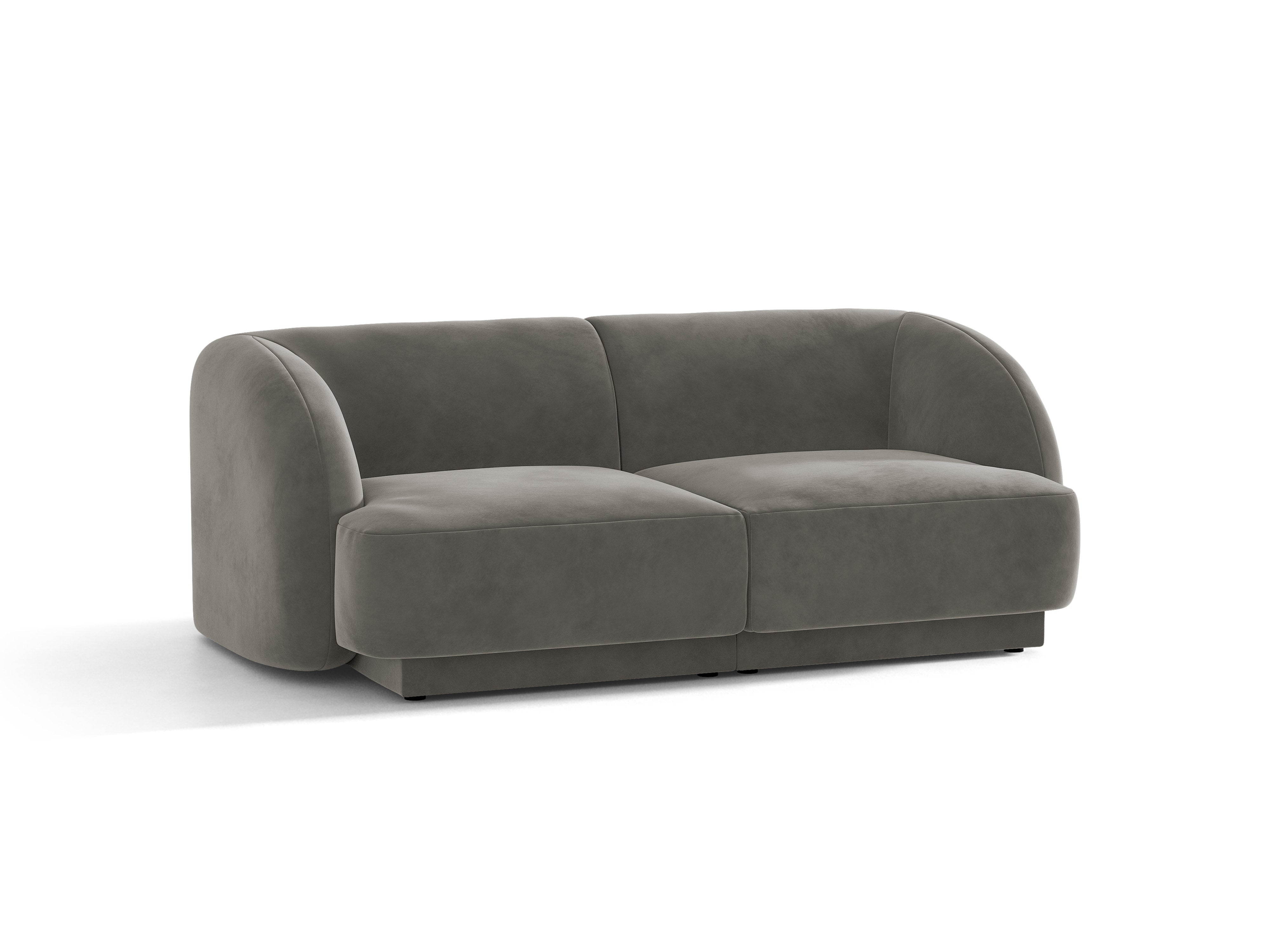 Miley Light Gray Velvet 2-Seater Sofa