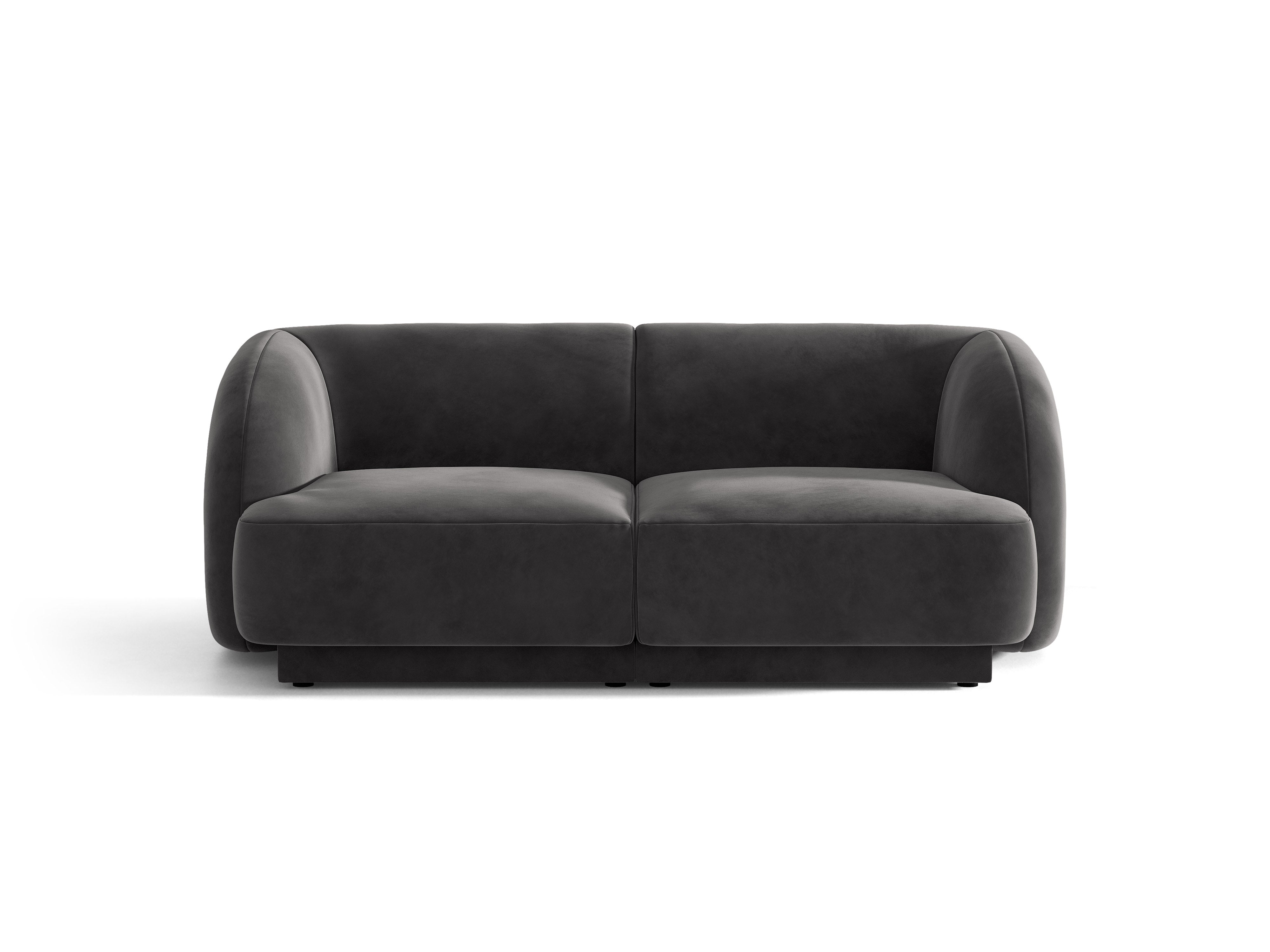 Velvet 2-Seater Sofa MILEY Dark Gray