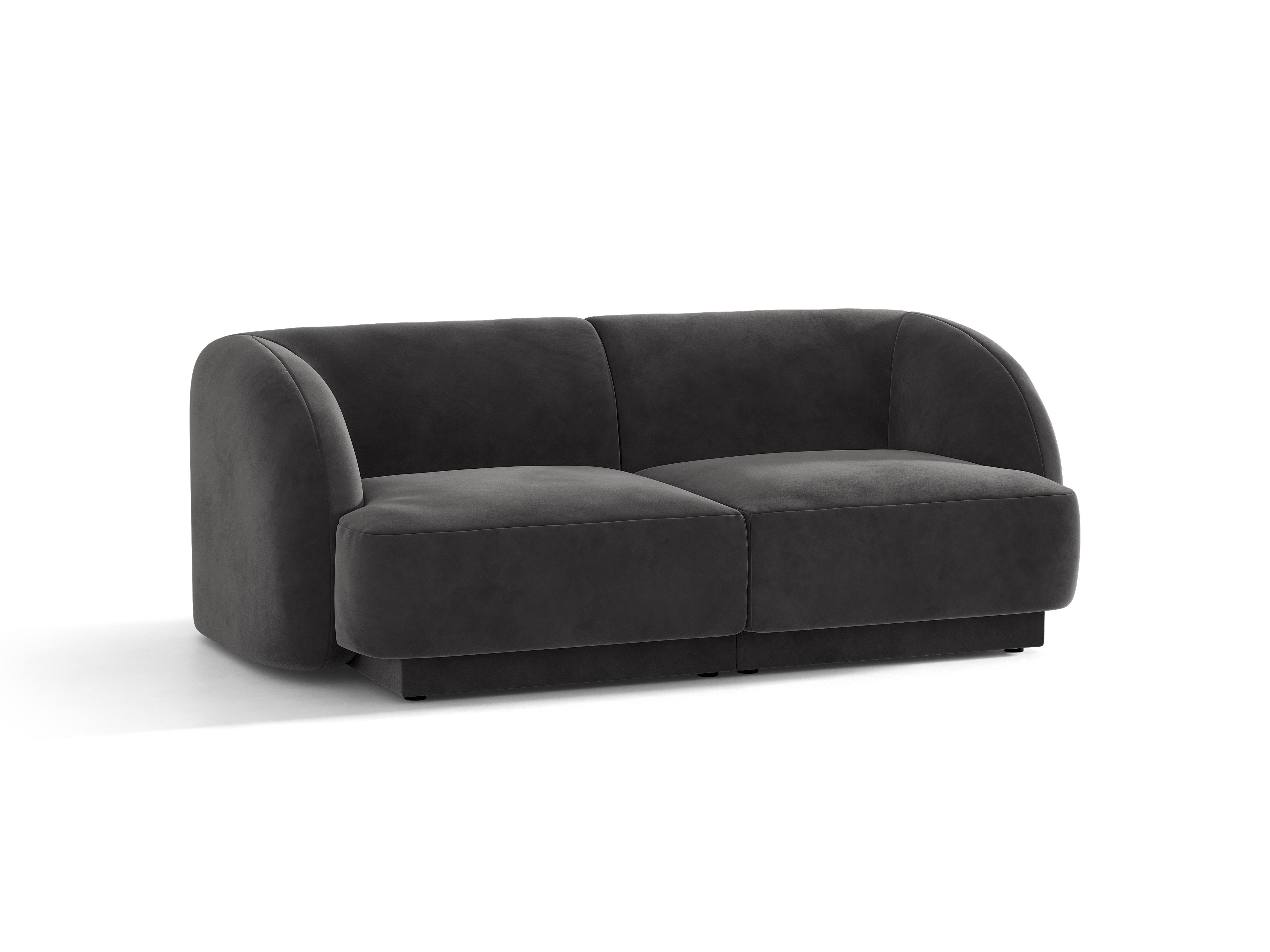 Velvet 2-Seater Sofa MILEY Dark Gray