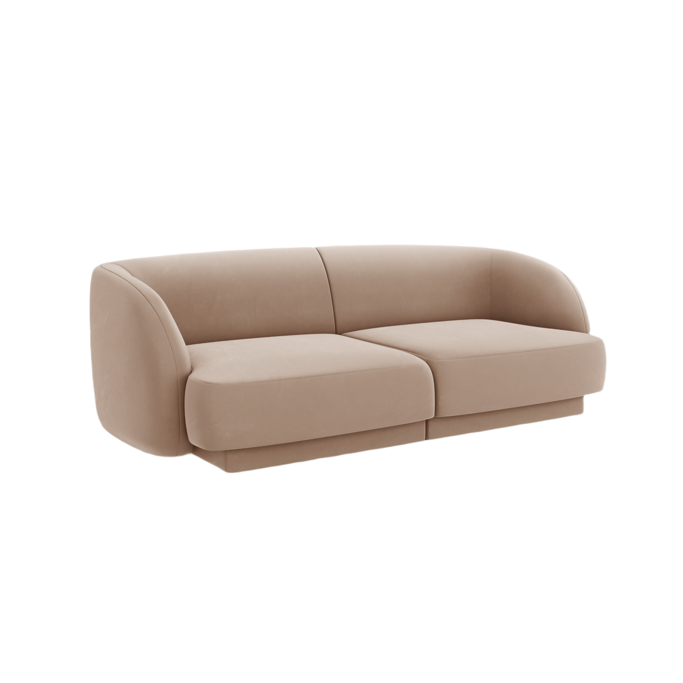 Velvet 2-Seater Sofa MILEY Cappuccino