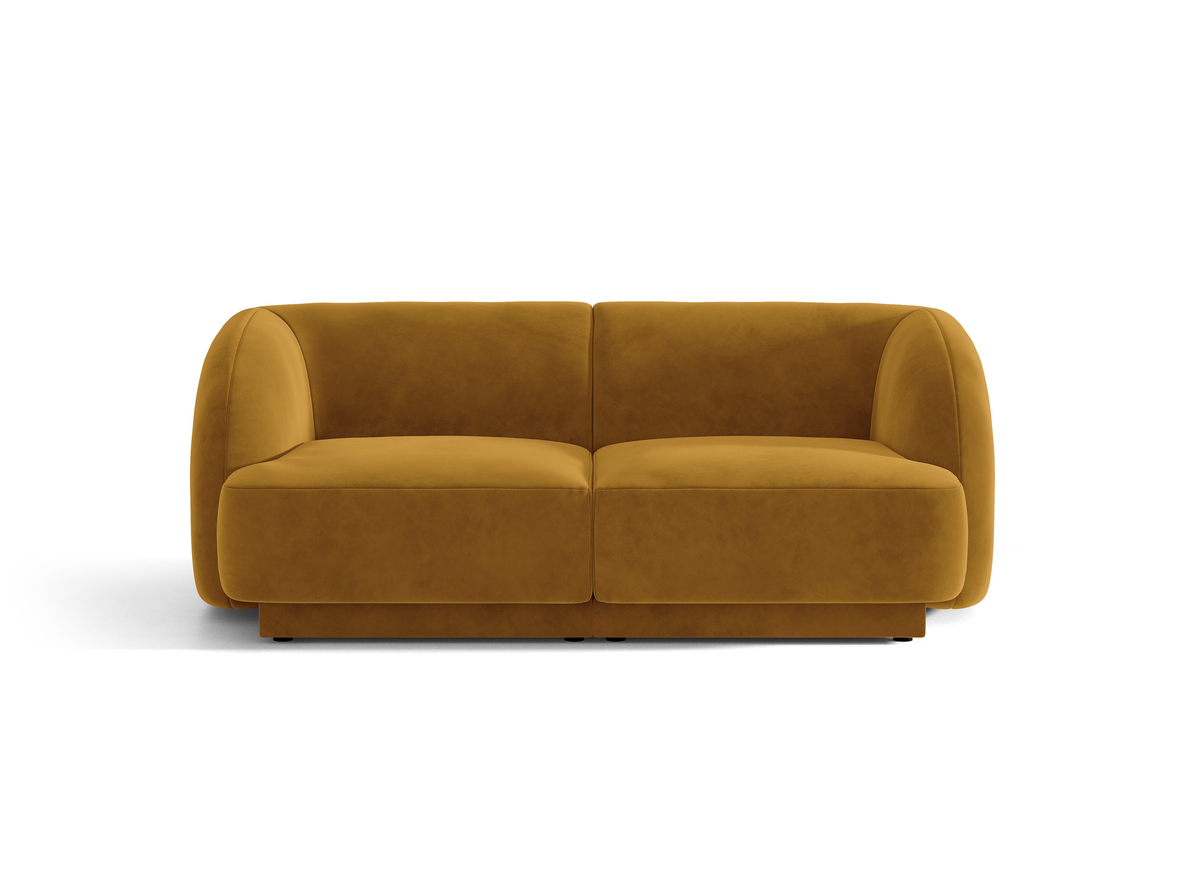 Sofa aksamitna 2-osobowa MILEY żółty – Micadoni