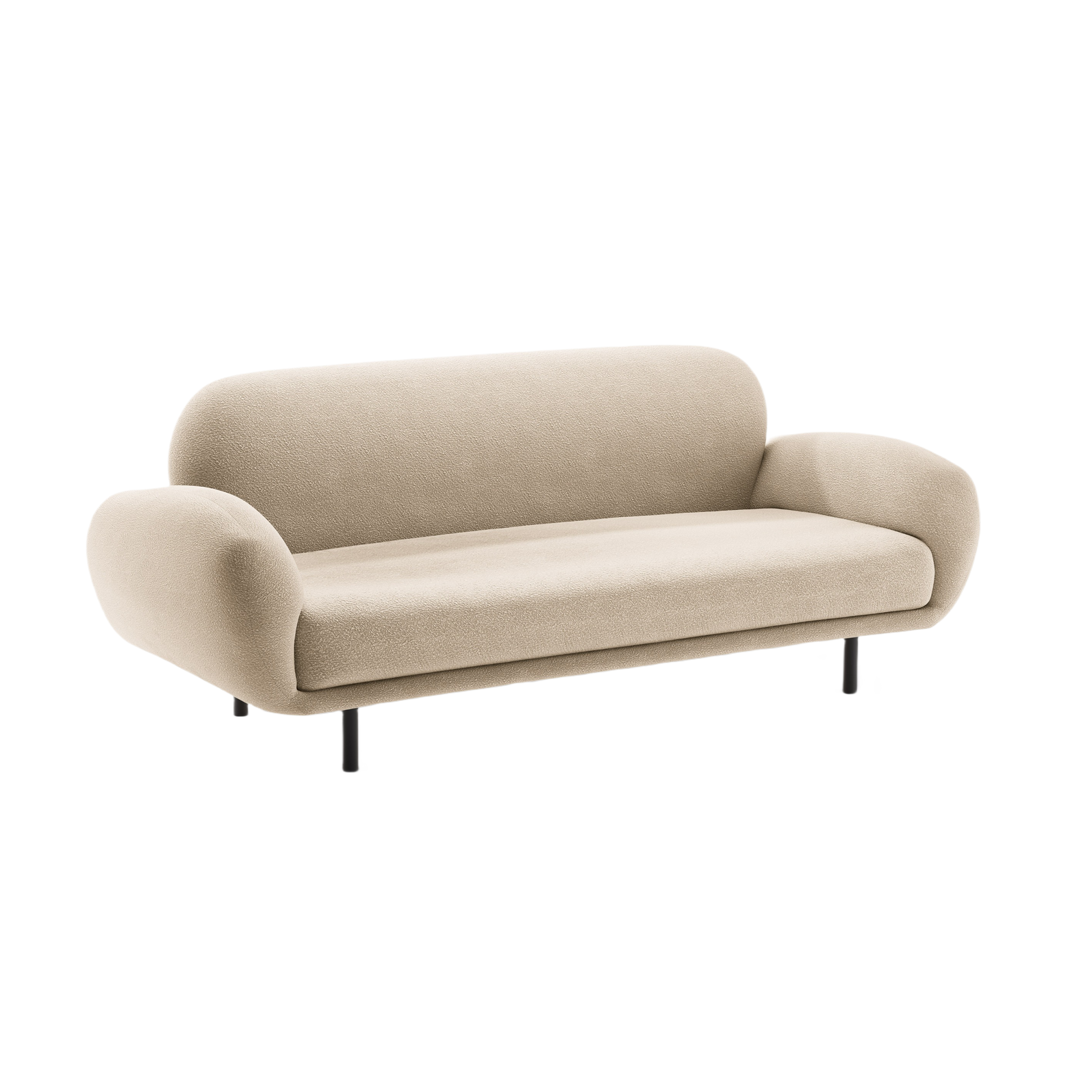 2.5-seater POPPY beige boucle sofa