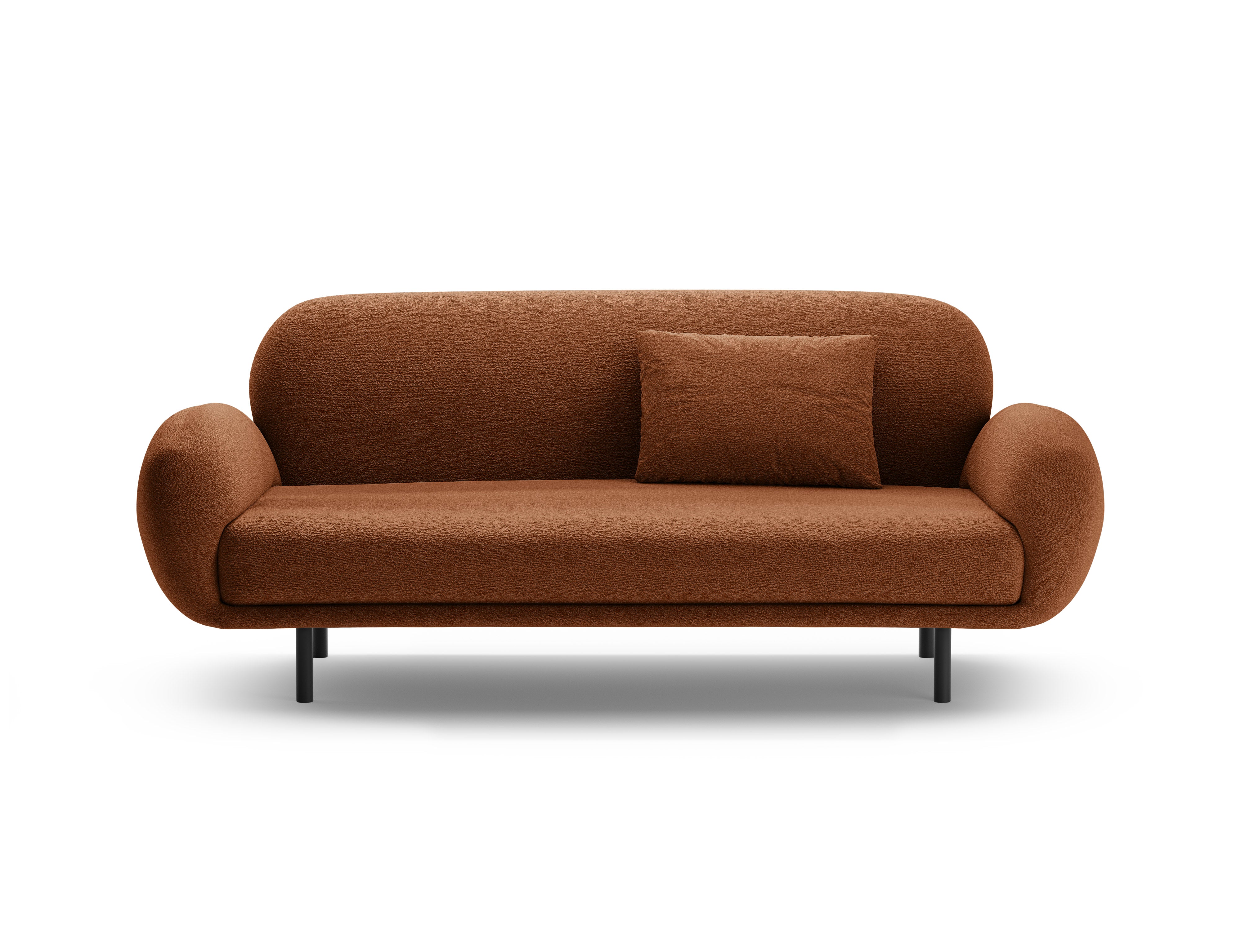 2.5-seater POPPY terracotta boucle sofa