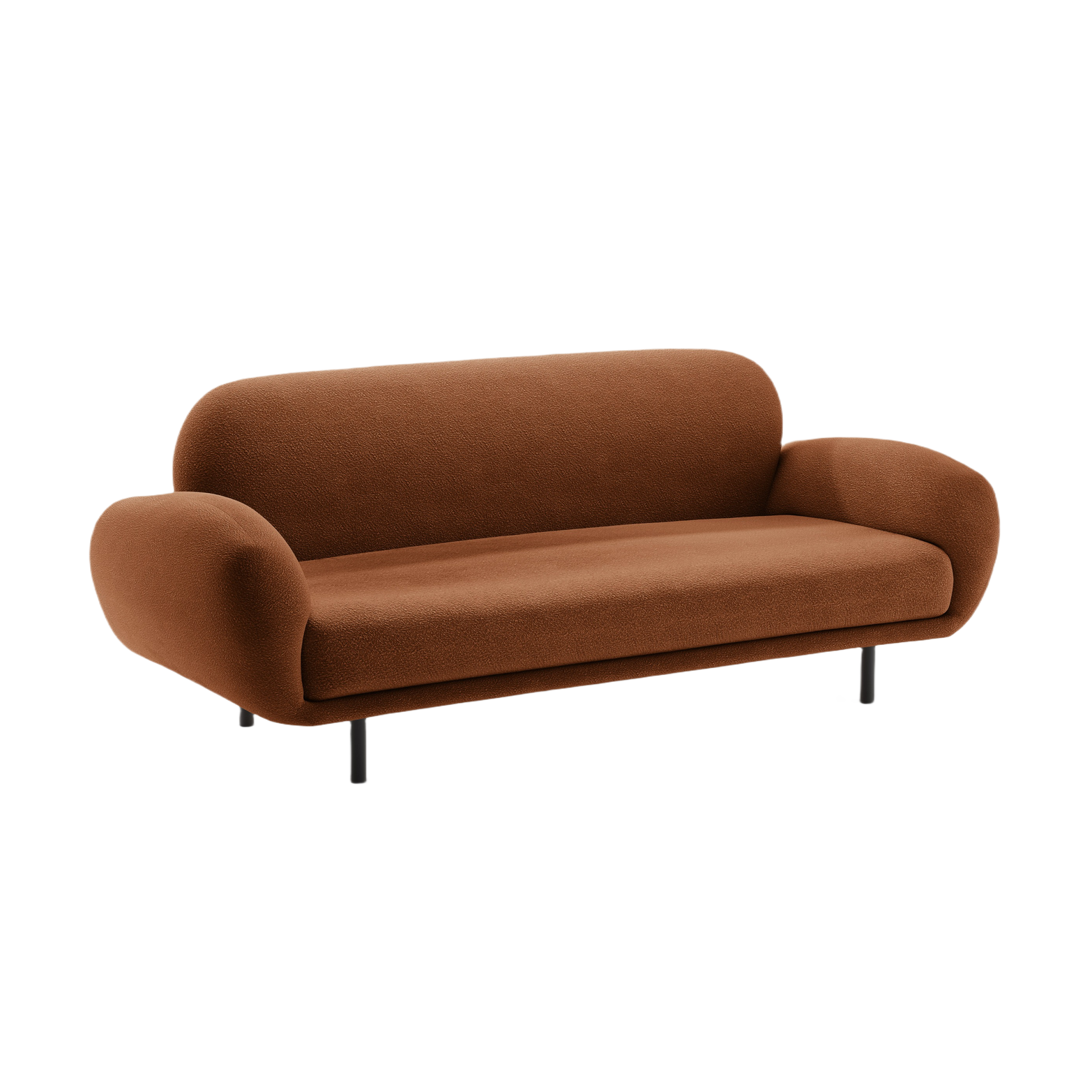 2.5-seater POPPY terracotta boucle sofa