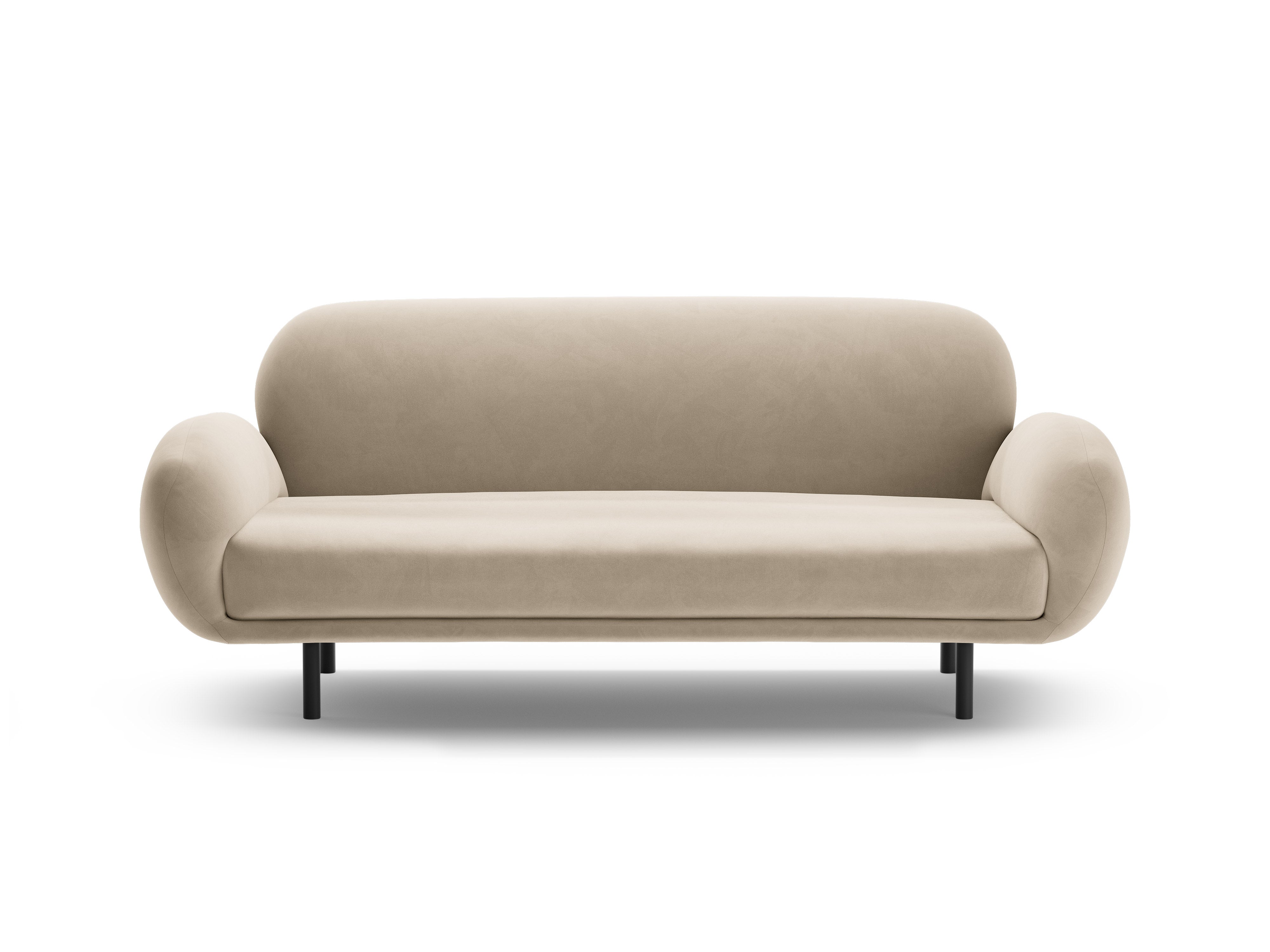 Velvet sofa 2.5-seater POPPY ecru