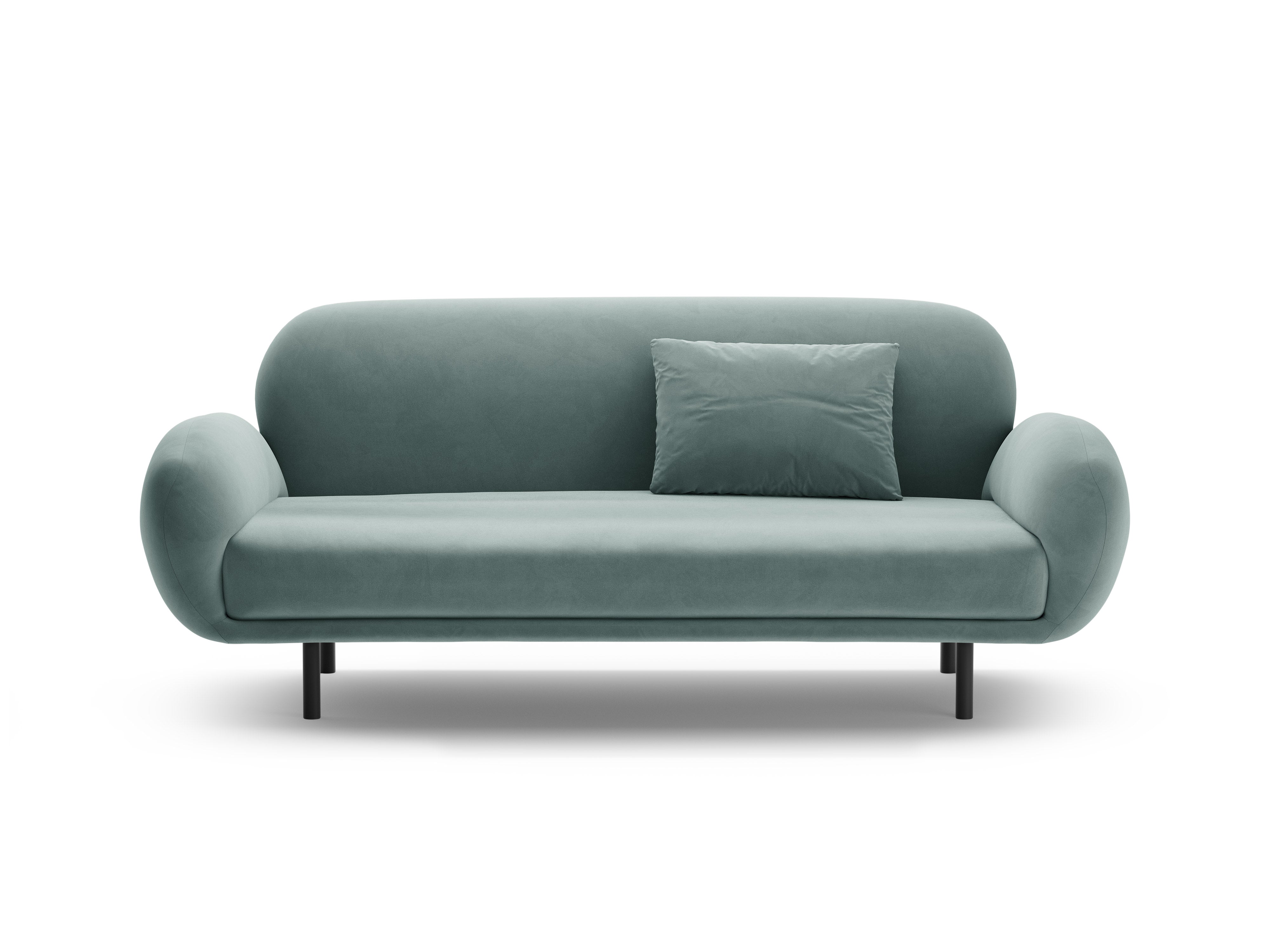 Velvet sofa 2.5-seater POPPY light blue