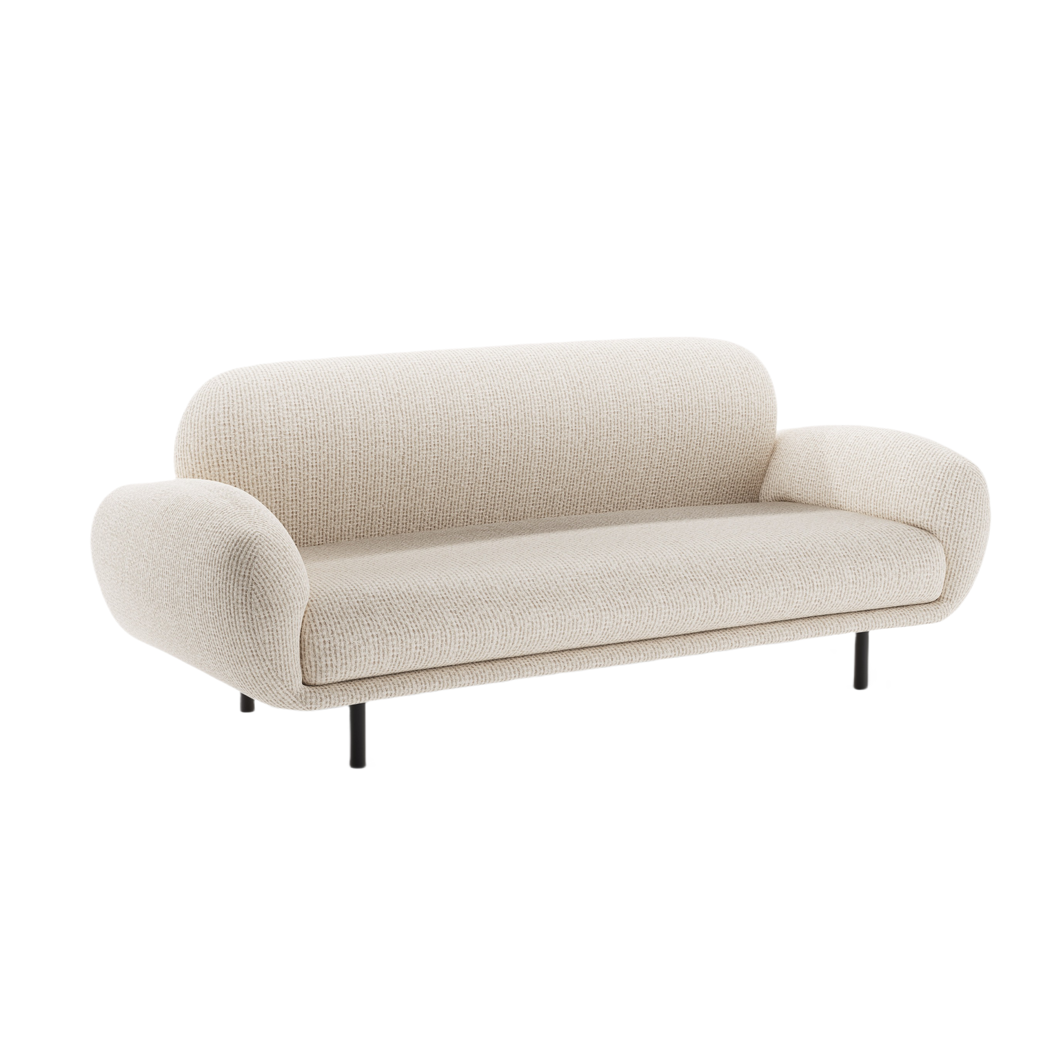 2.5-seater Sofa POPPY light beige chenille