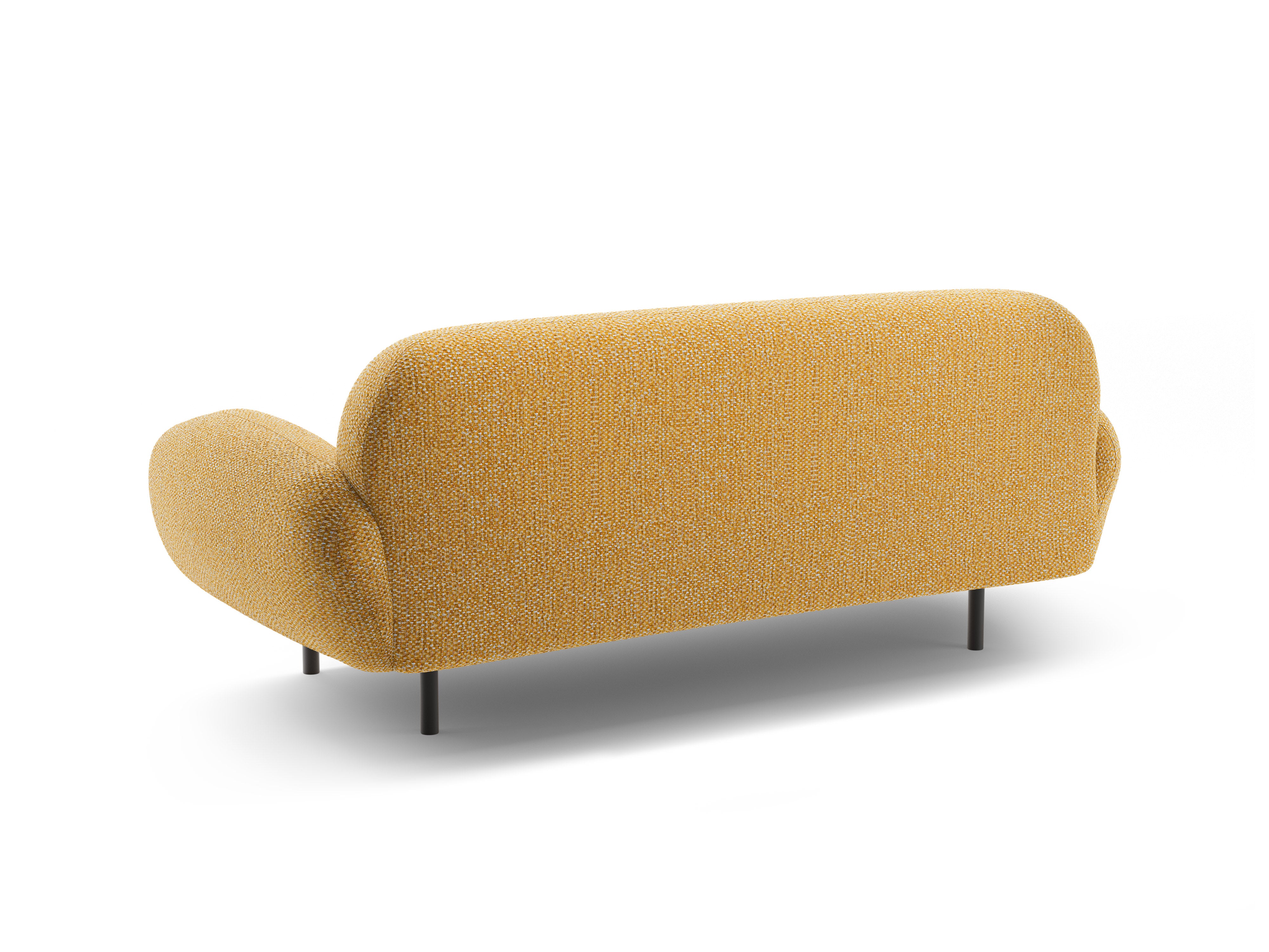 2.5-seater POPPY mustard chenille sofa