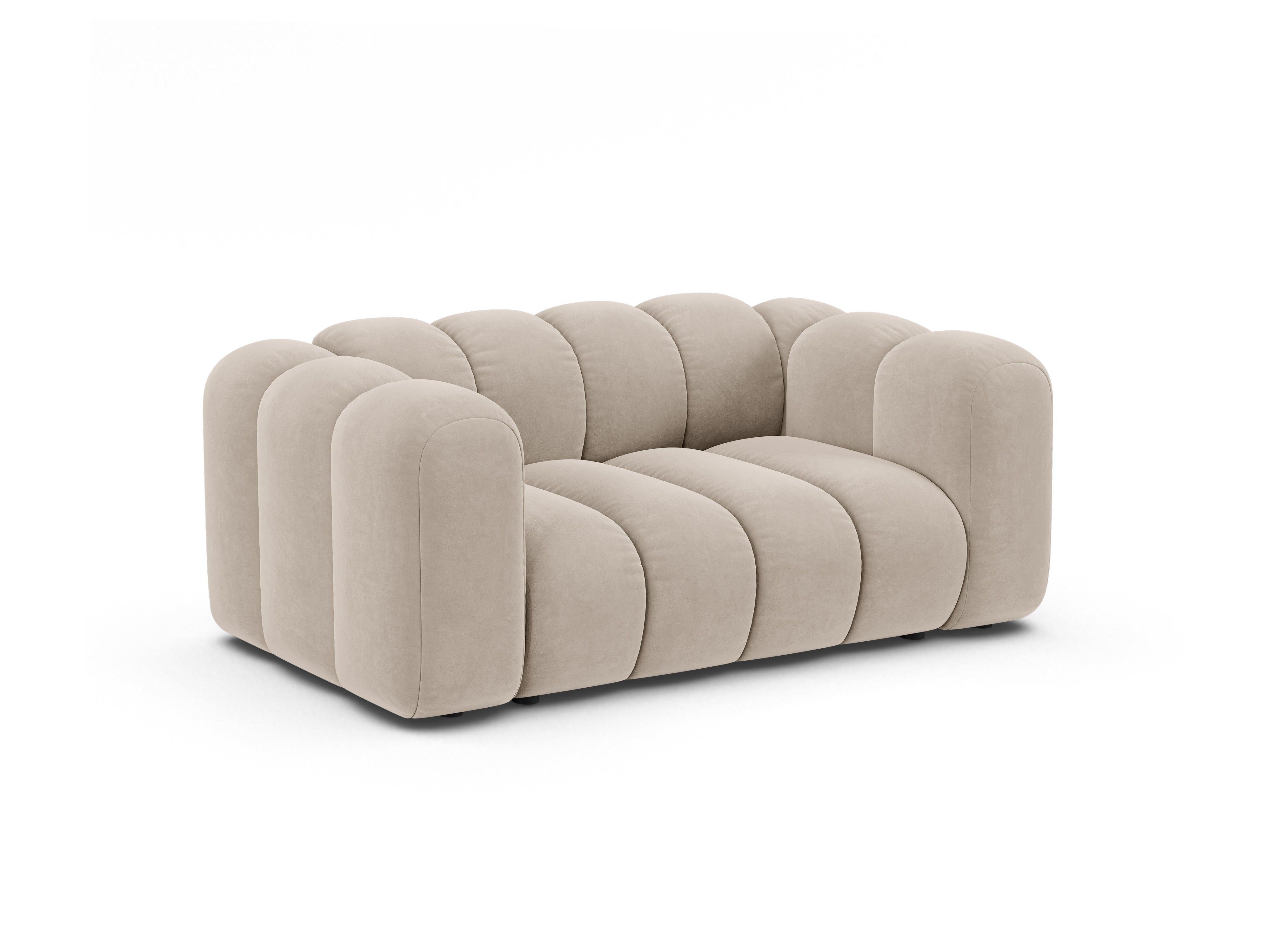 Velvet 2-Seater Sofa LUPINE Beige