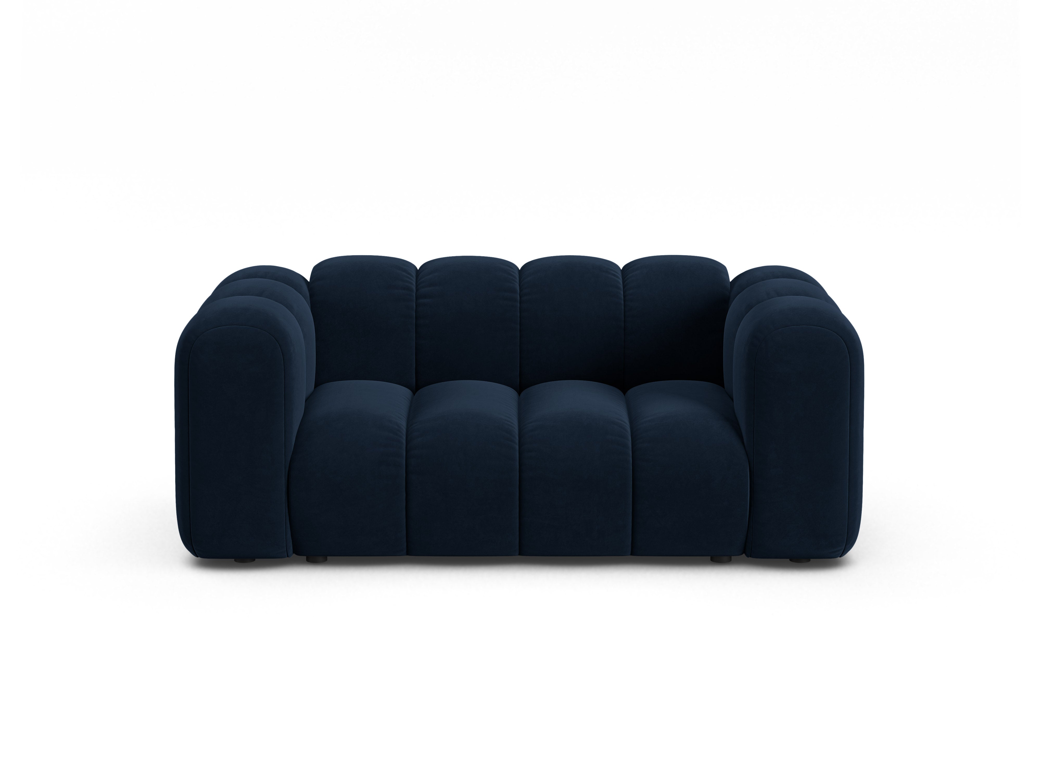 Velvet 2-Seater Sofa LUPINE Navy Blue