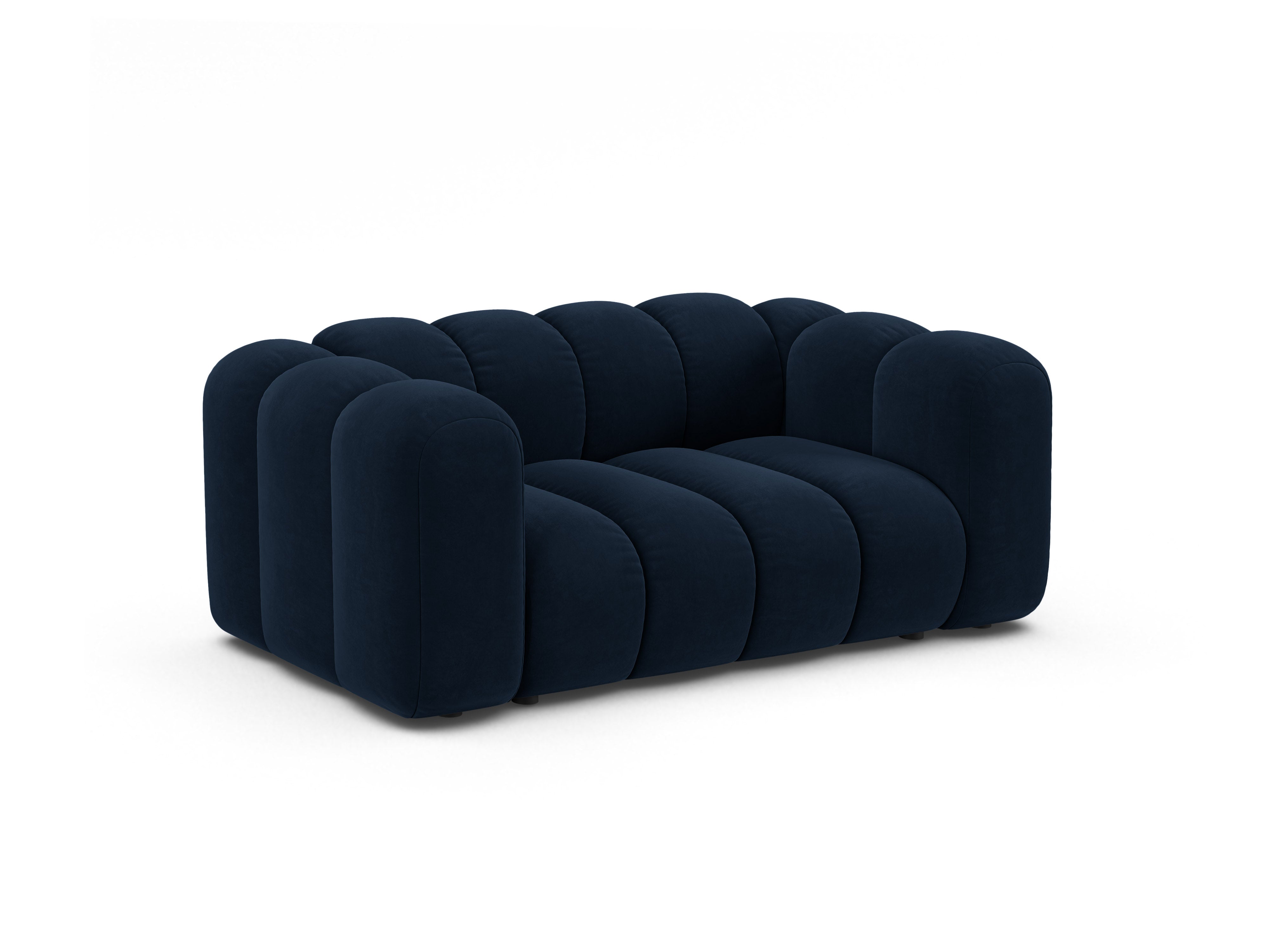 Velvet 2-Seater Sofa LUPINE Navy Blue