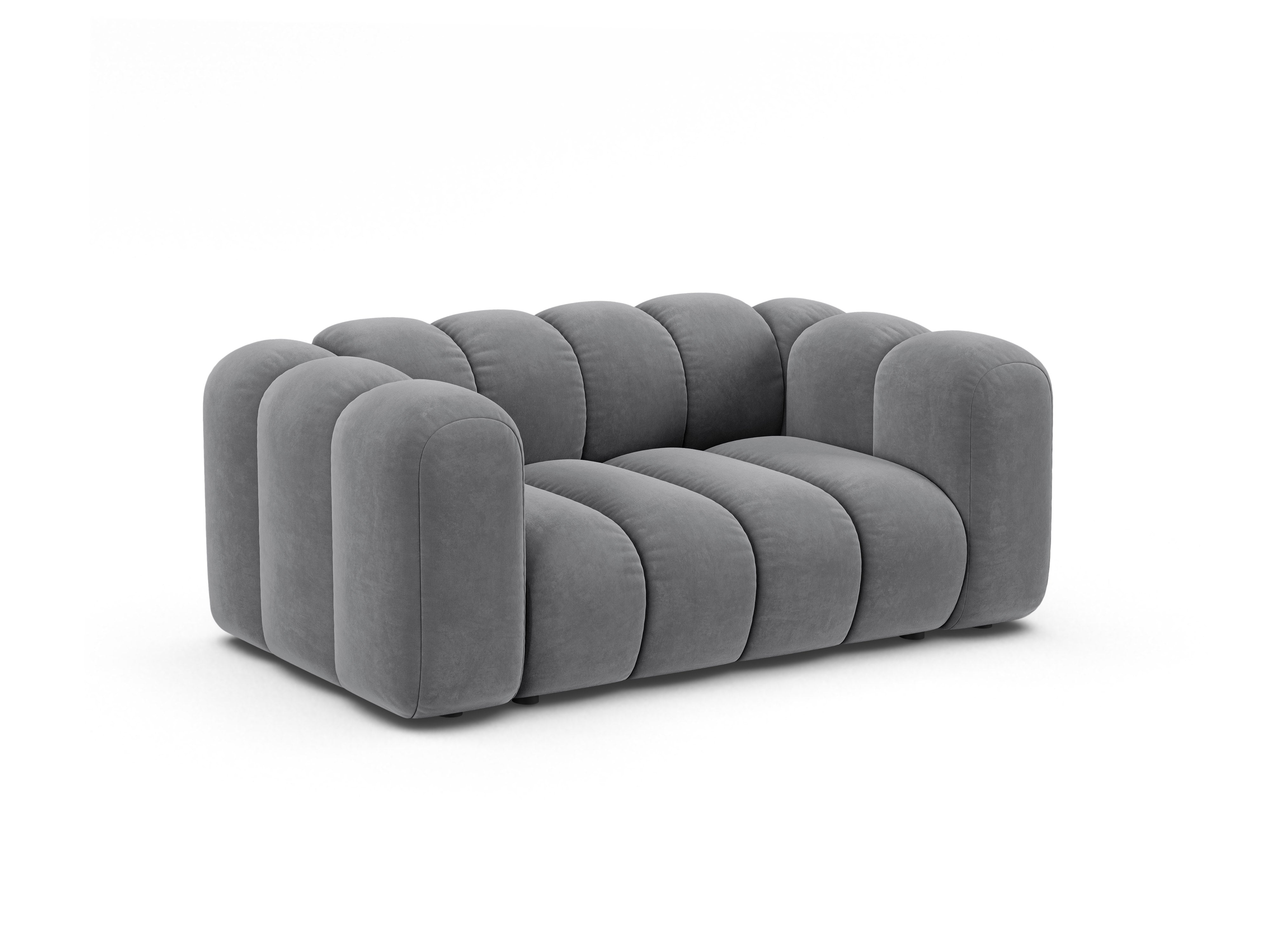 Velvet 2-Seater Sofa LUPINE Gray