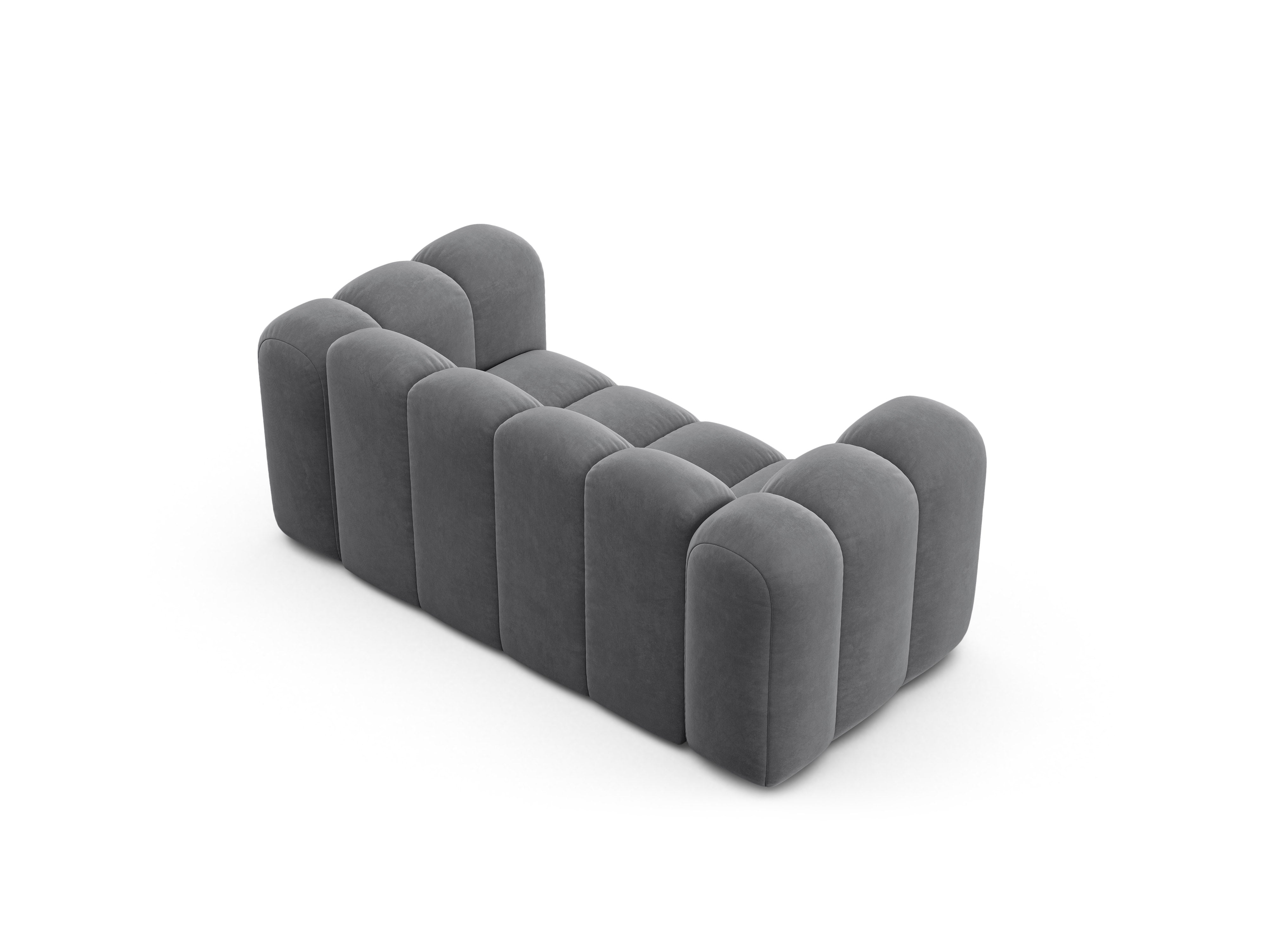 Velvet 2-Seater Sofa LUPINE Gray