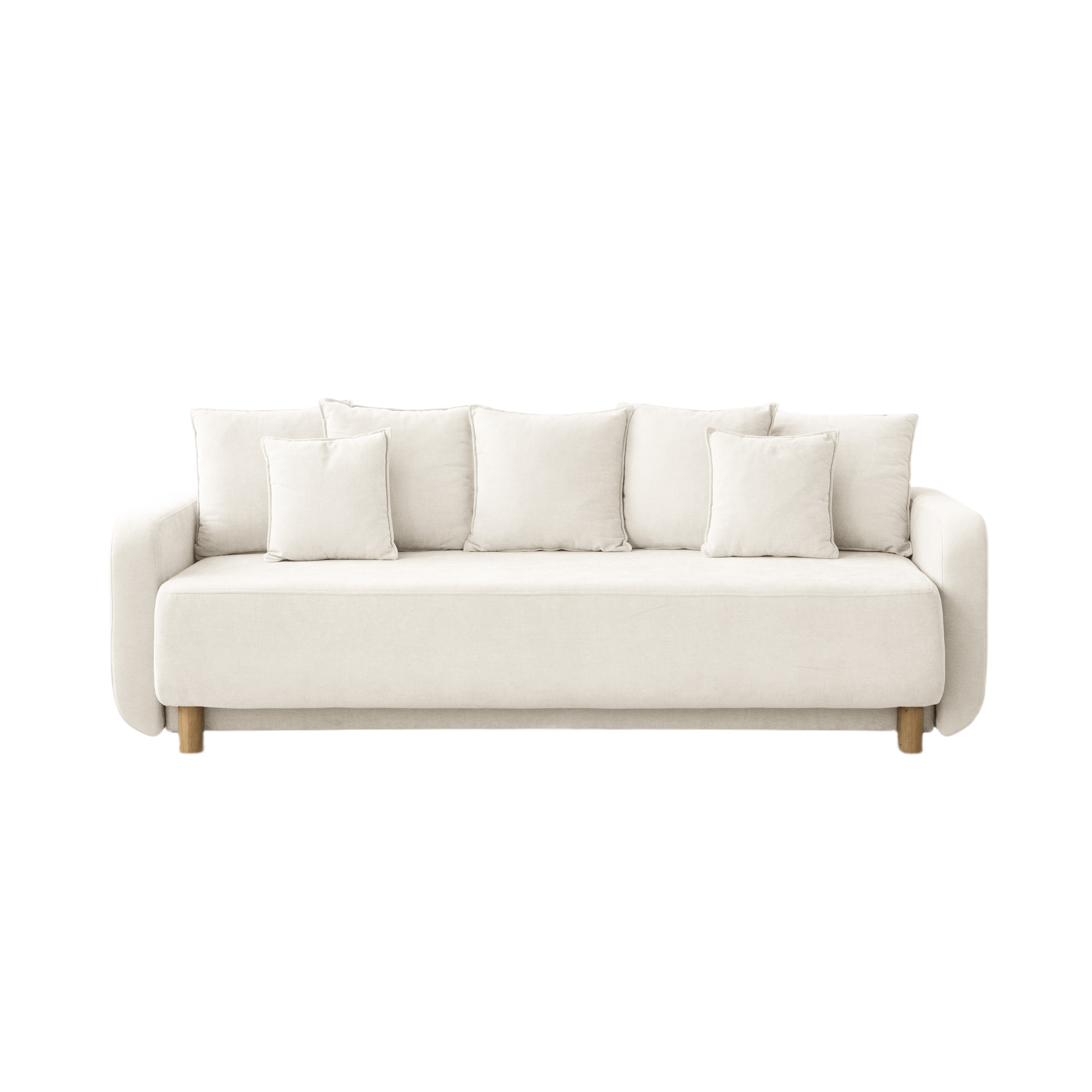 ELEN Sofa with Sleeping Function Ivory Chenille