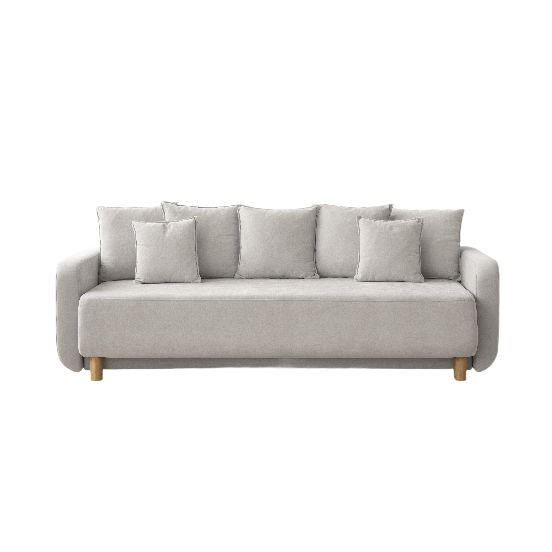 ELEN Beige Chenille Sofa with Sleeping Function