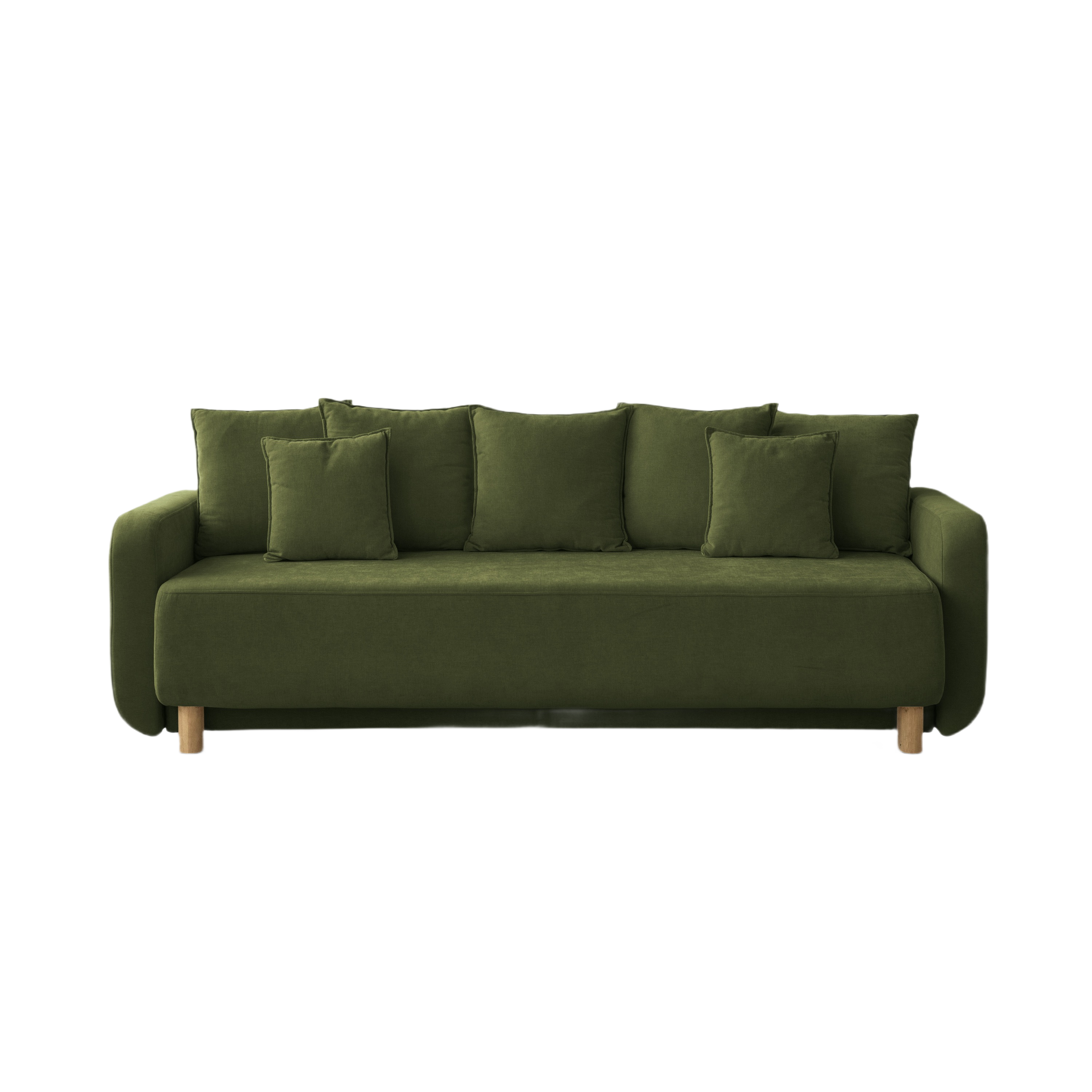 ELEN green chenille sofa with sleeping function