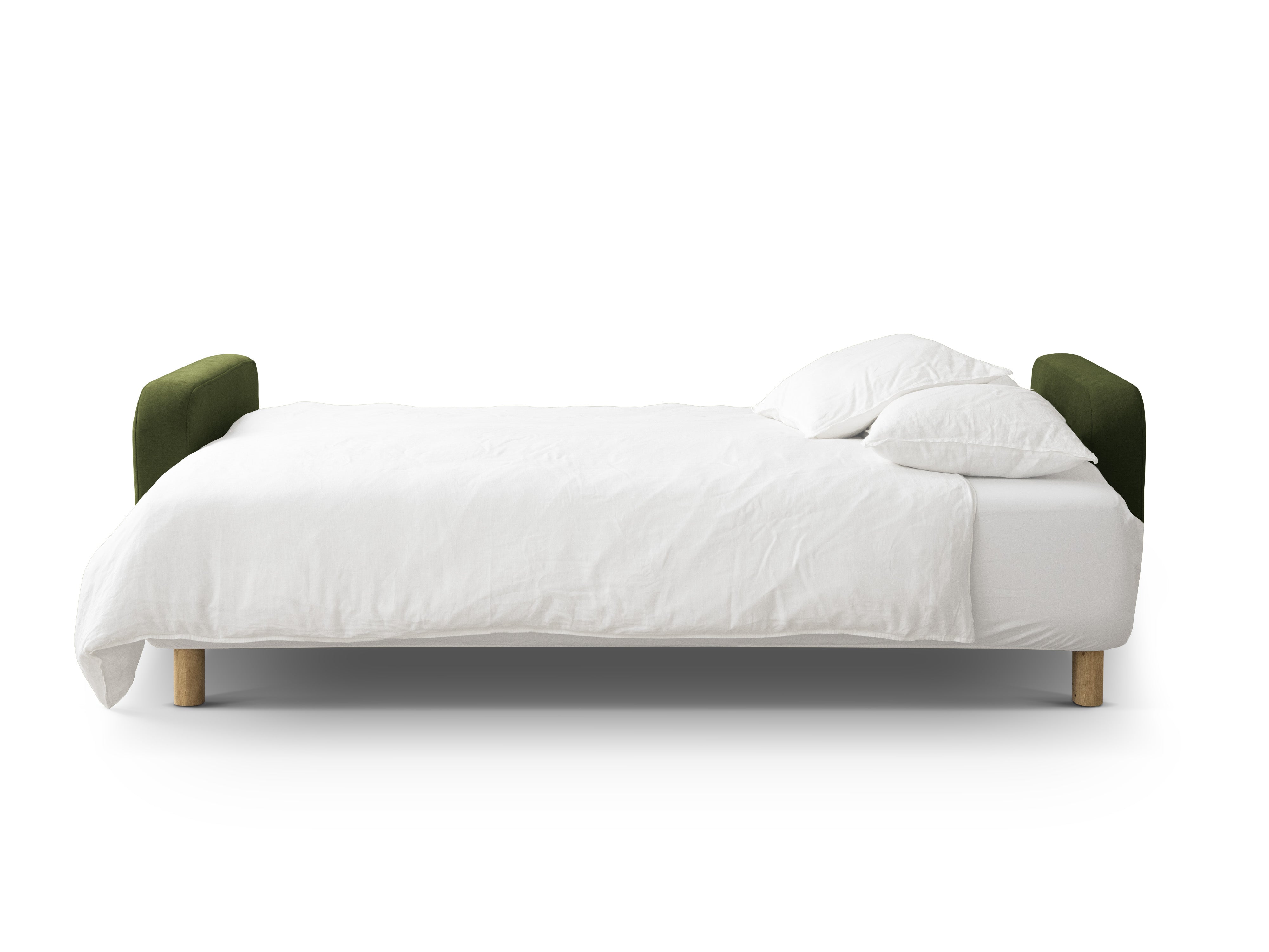 ELEN green chenille sofa with sleeping function