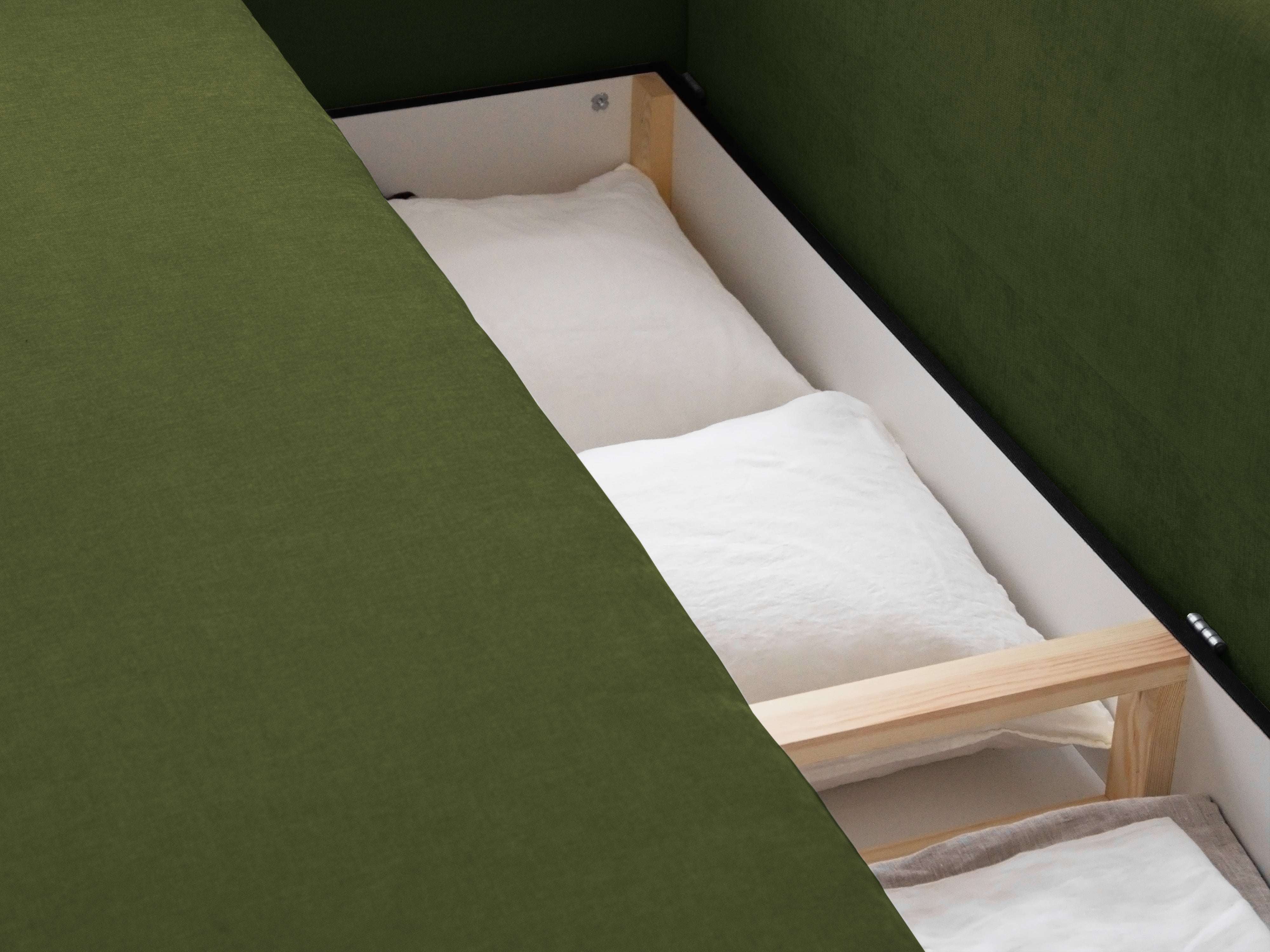 Sofa 3-Sitzer mit Schlaffunktion ELEN grün Chenille