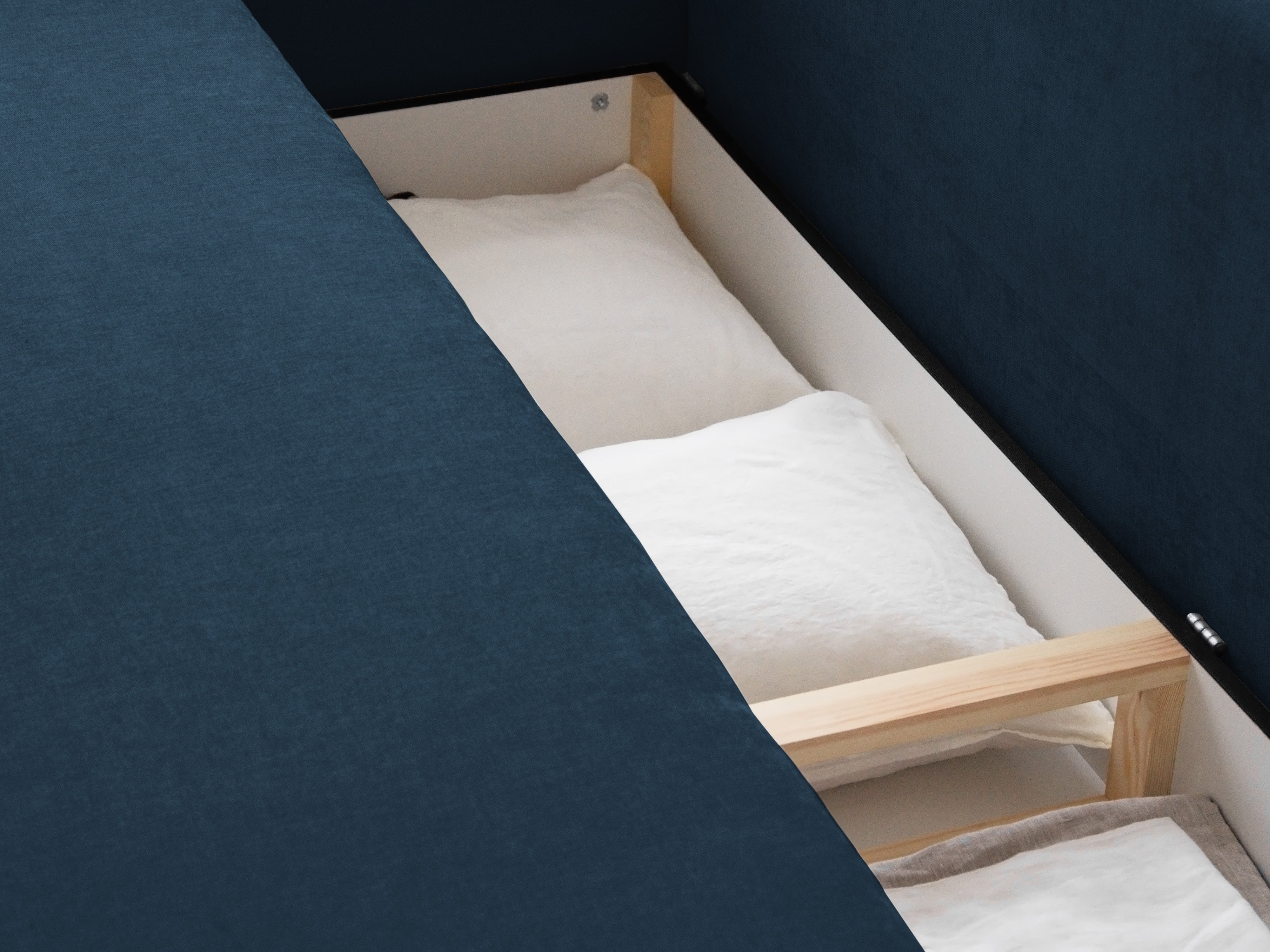 3-seater sofa with sleeping function ELEN navy chenille