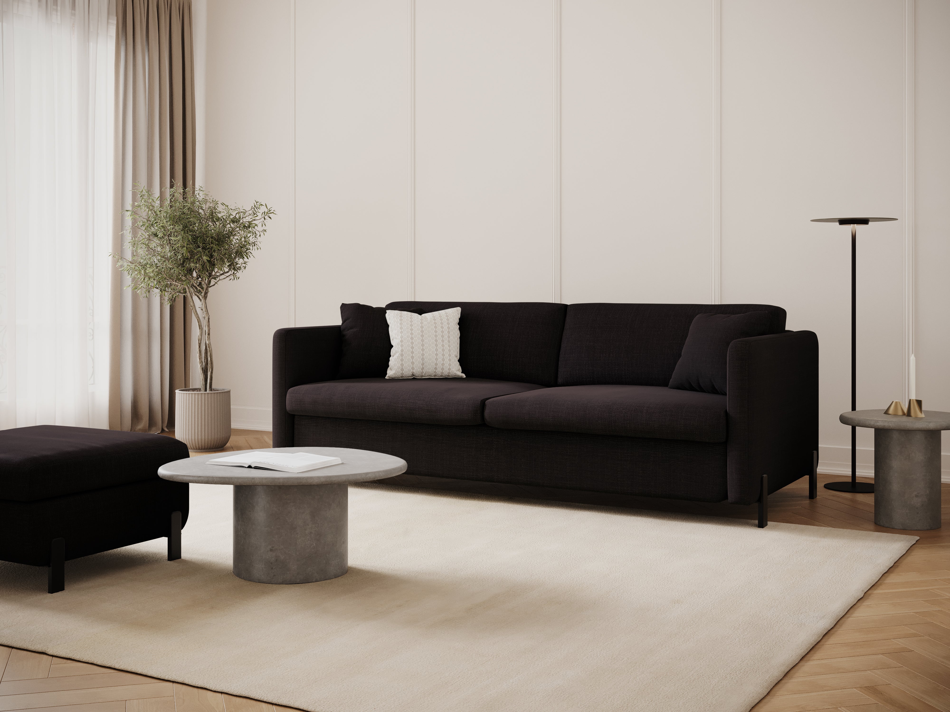 Sofa with bed function, "Gloria", 3 Seats, Dark Gray, 202x102x80
Made in Europe