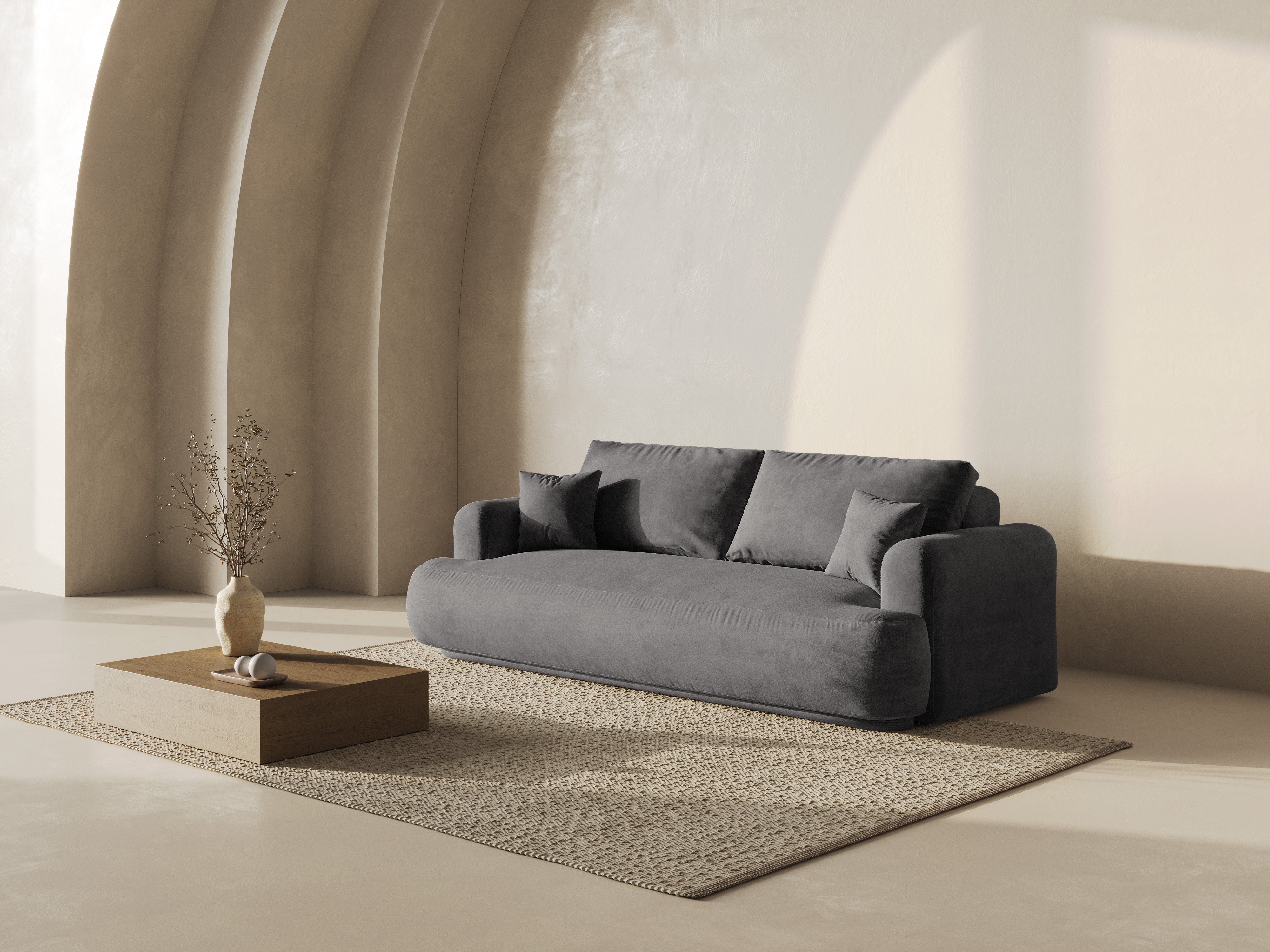 Samtsofa mit Ella Grey Schlaffunktion